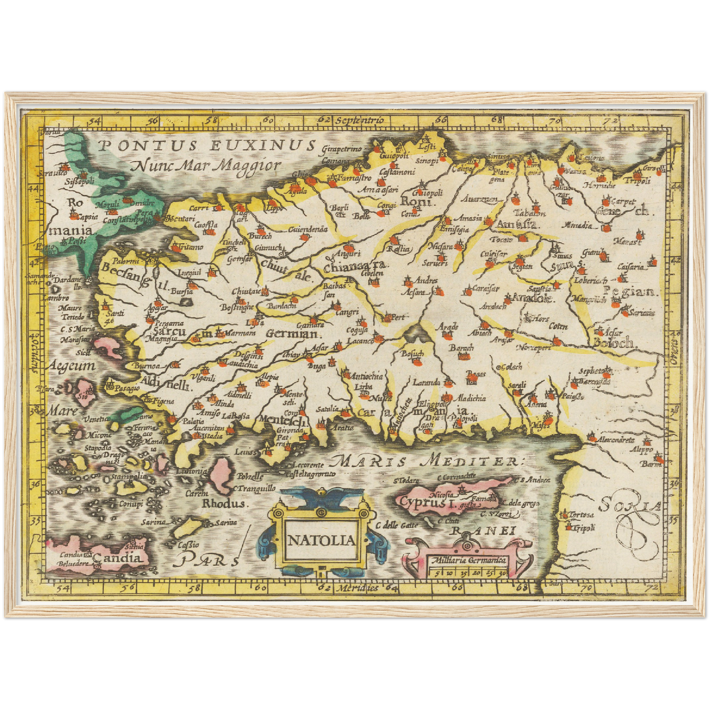 Historische Landkarte Türkei um 1609