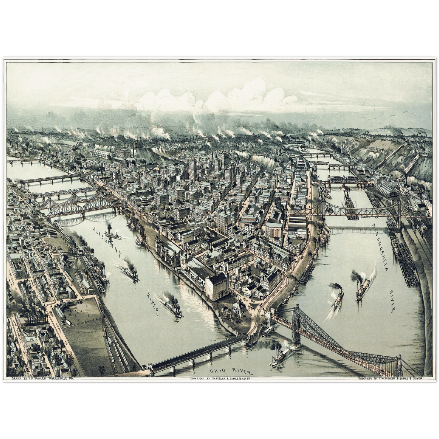 Historische Stadtansicht Pittsburgh um 1902