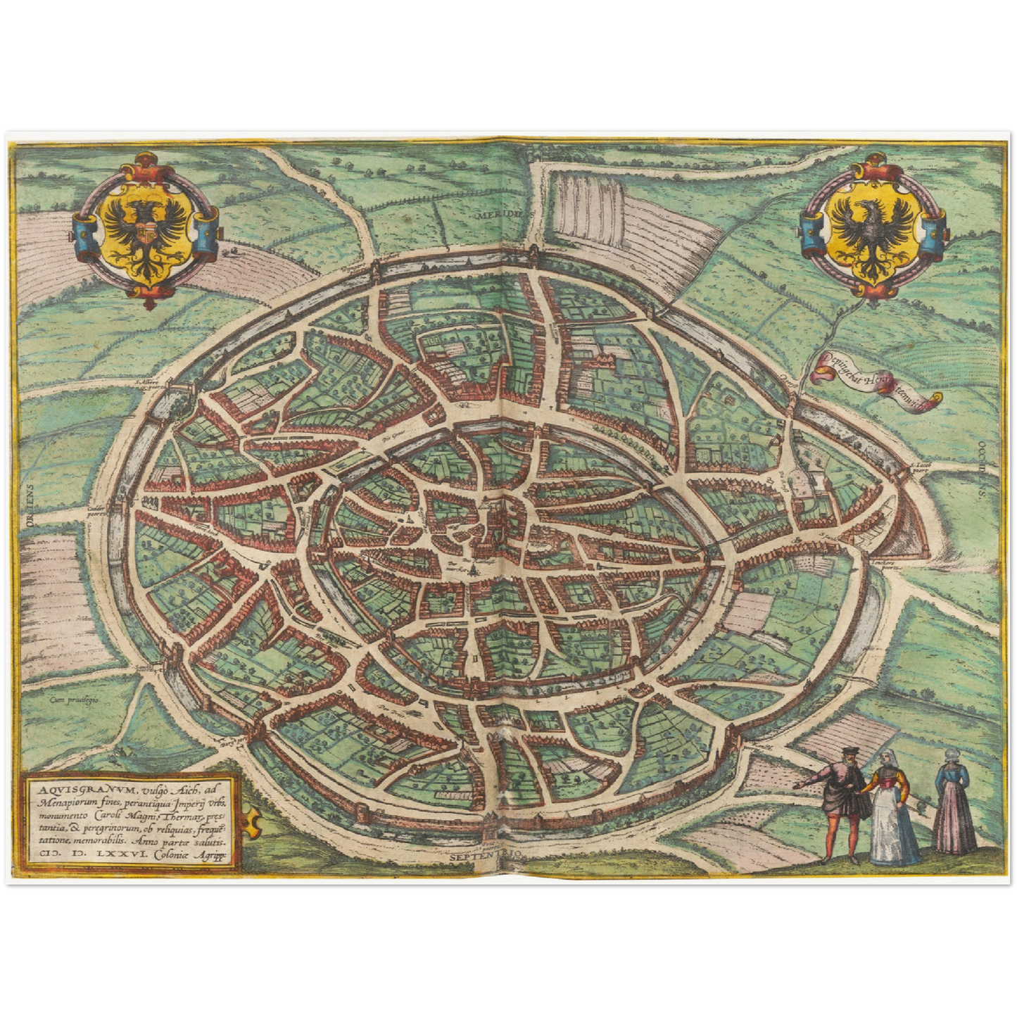 Historischer Stadtplan Aachen um 1570