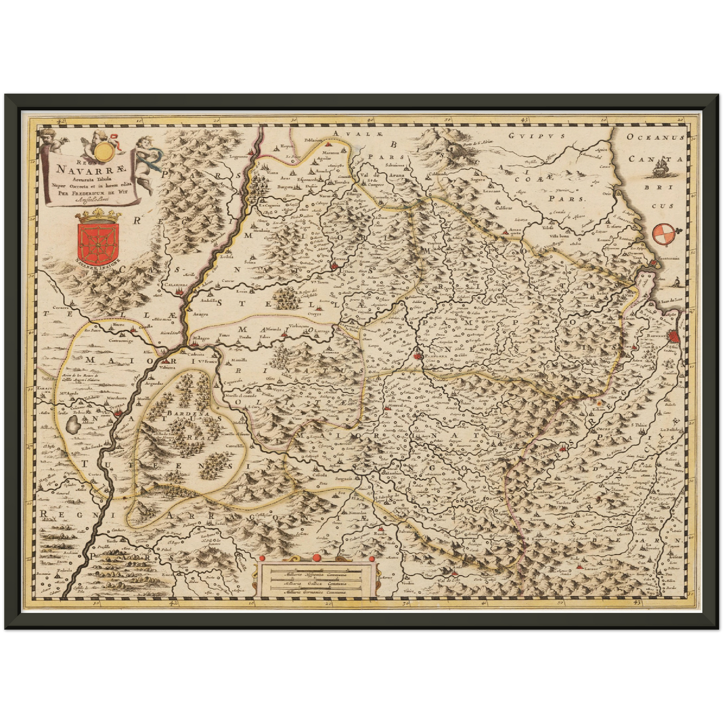 Historische Landkarte Navarra um 1698