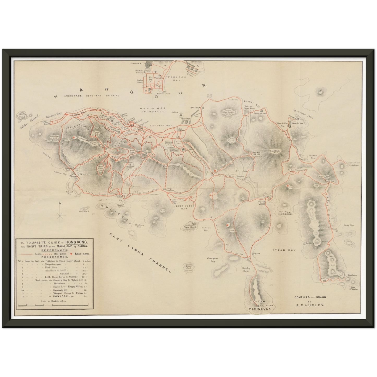 Historischer Stadtplan Hongkong um 1897