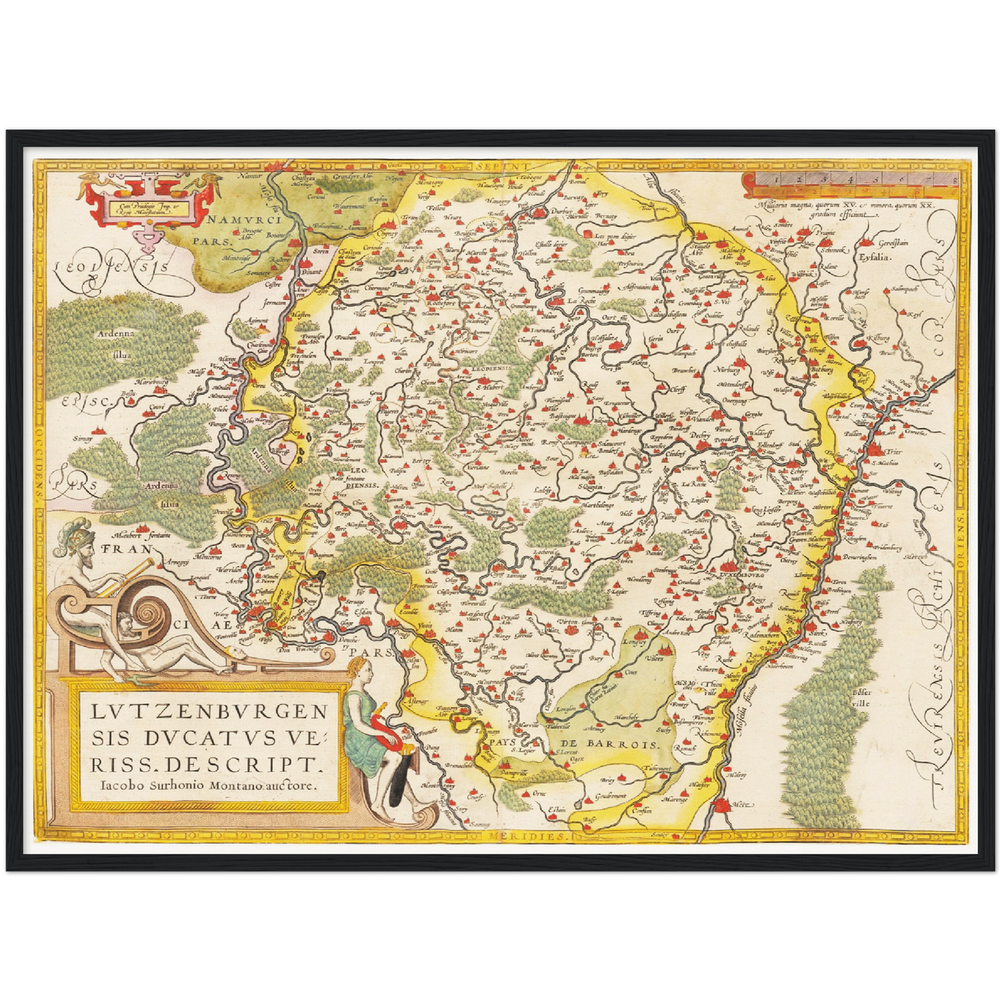 Historische Landkarte Luxemburg um 1609