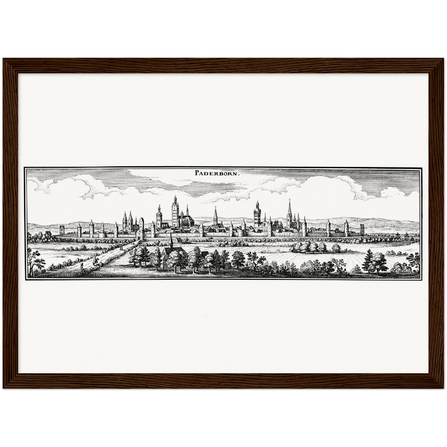 Historische Stadtansicht Paderborn um 1641