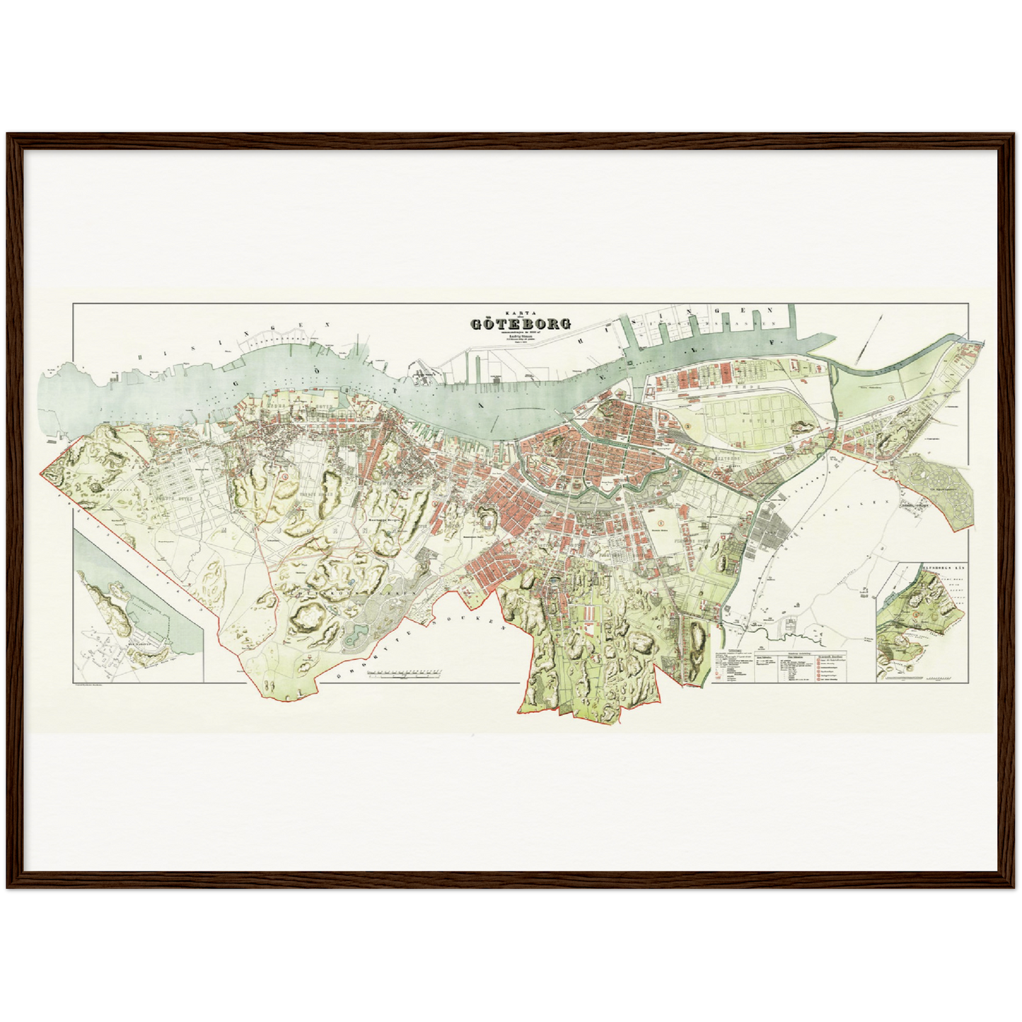 Historischer Stadtplan Göteborg um 1888