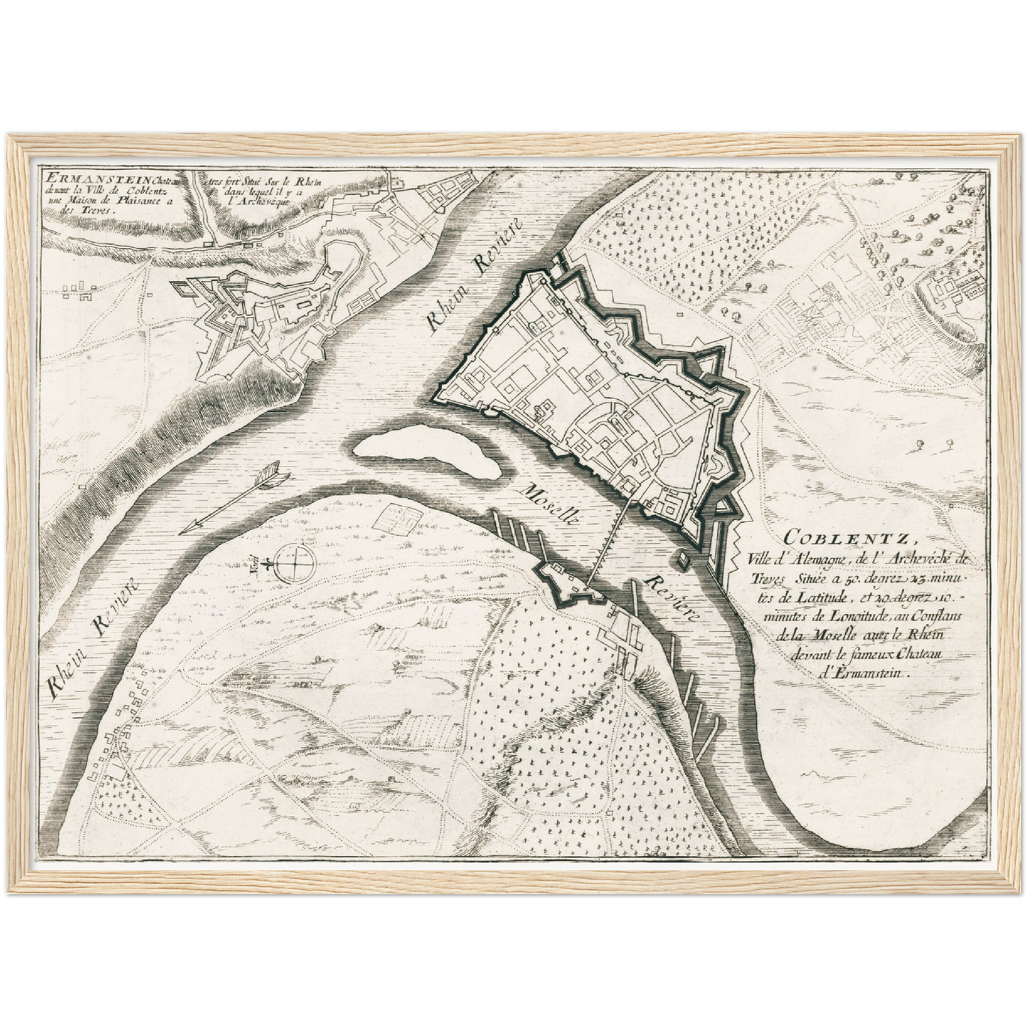 Historischer Stadtplan Koblenz um 1696