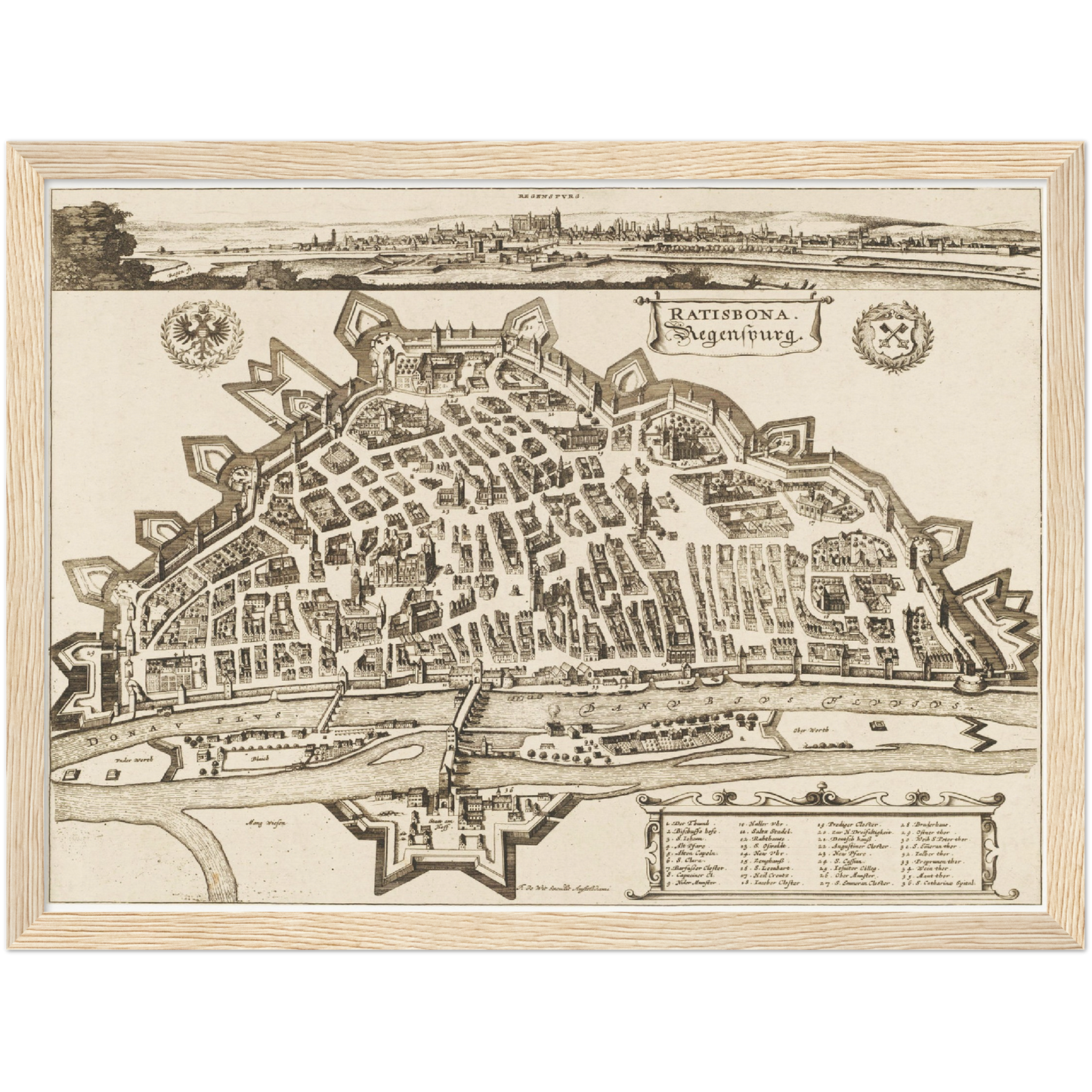 Historische Stadtansicht Regensburg um 1700