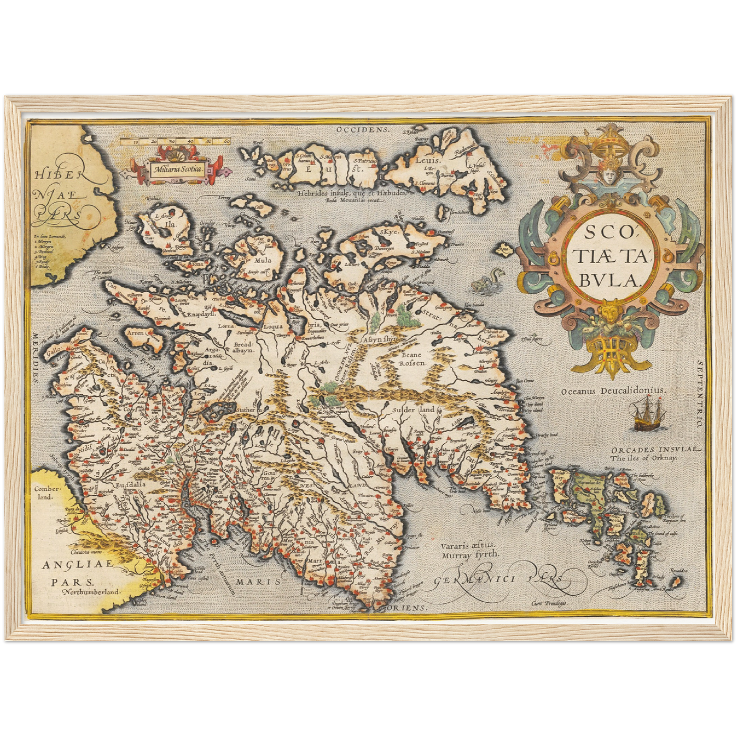 Historische Landkarte Schottland um 1609