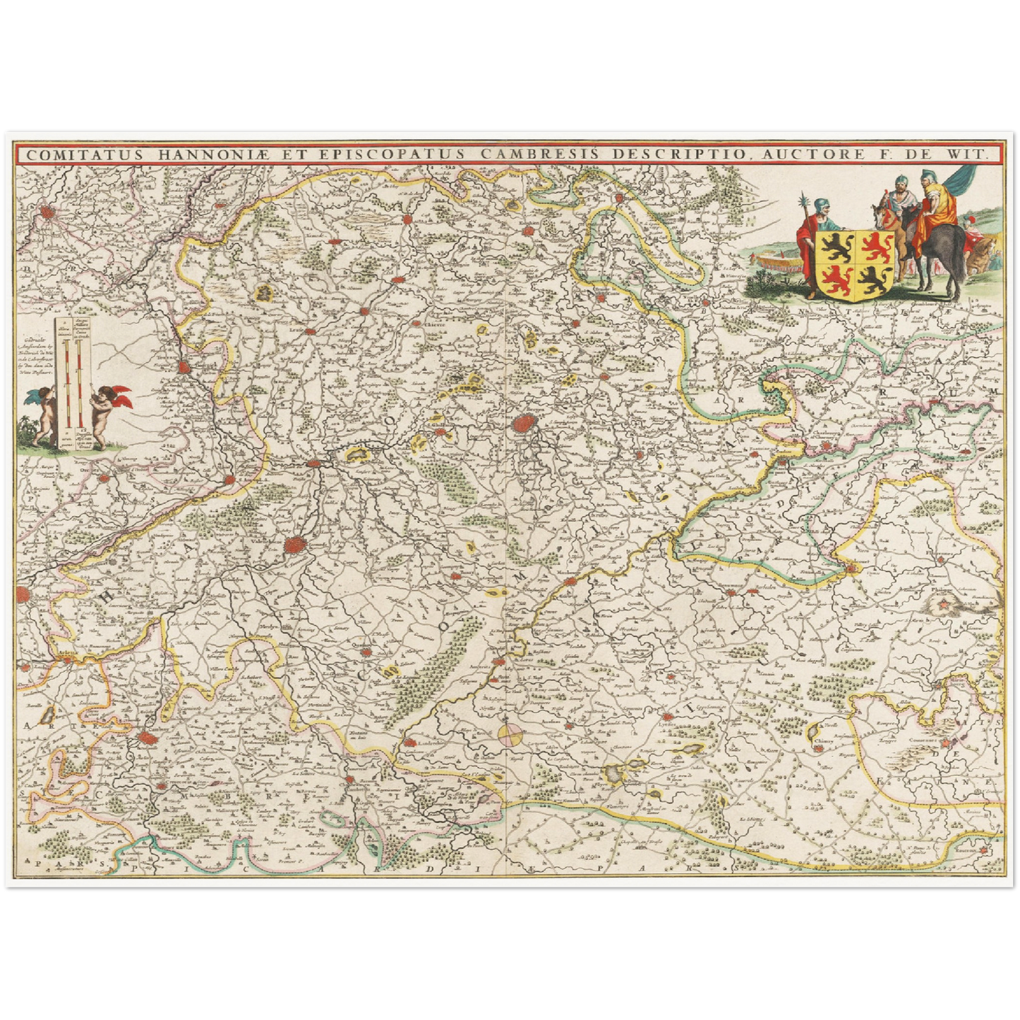 Historische Landkarte Hennegau um 1670