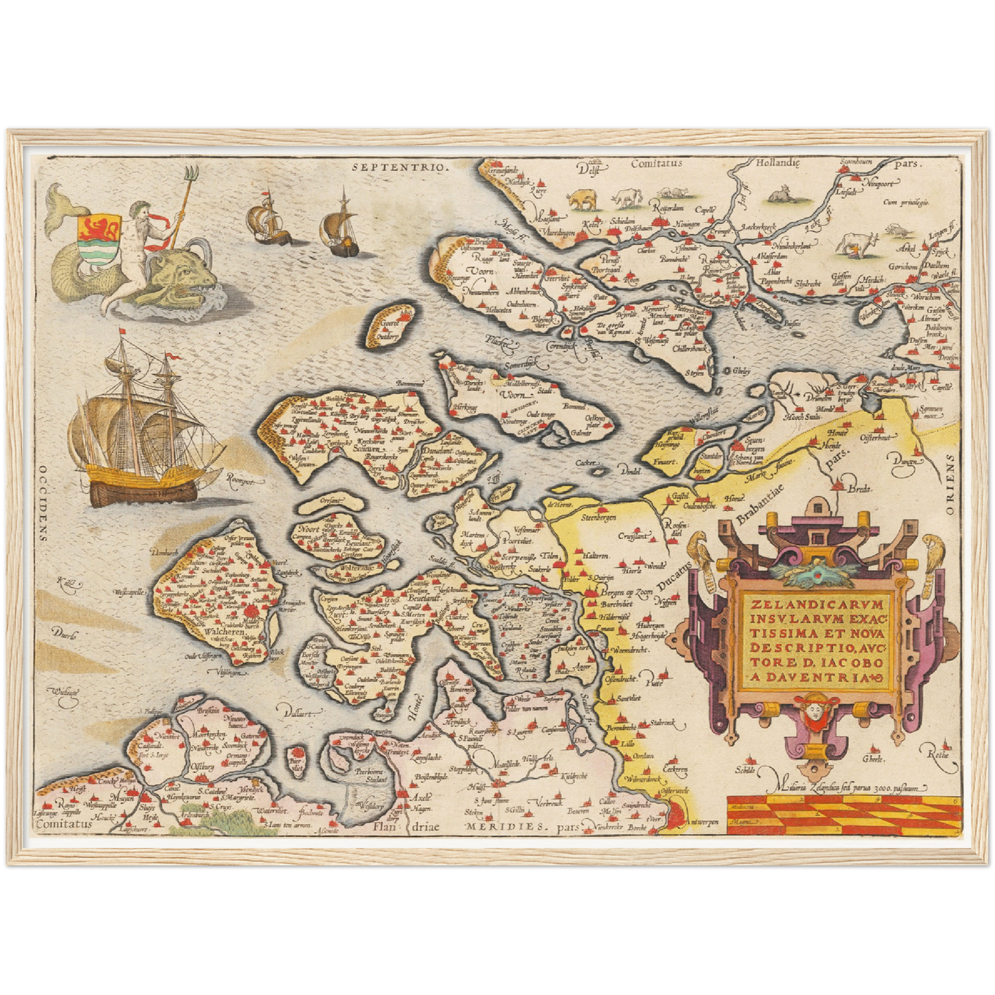 Historische Landkarte Provinz Zeeland um 1609