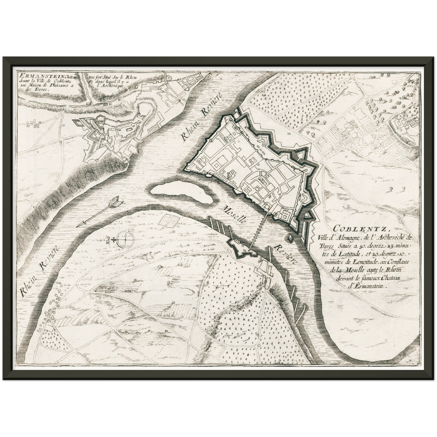 Historischer Stadtplan Koblenz um 1696