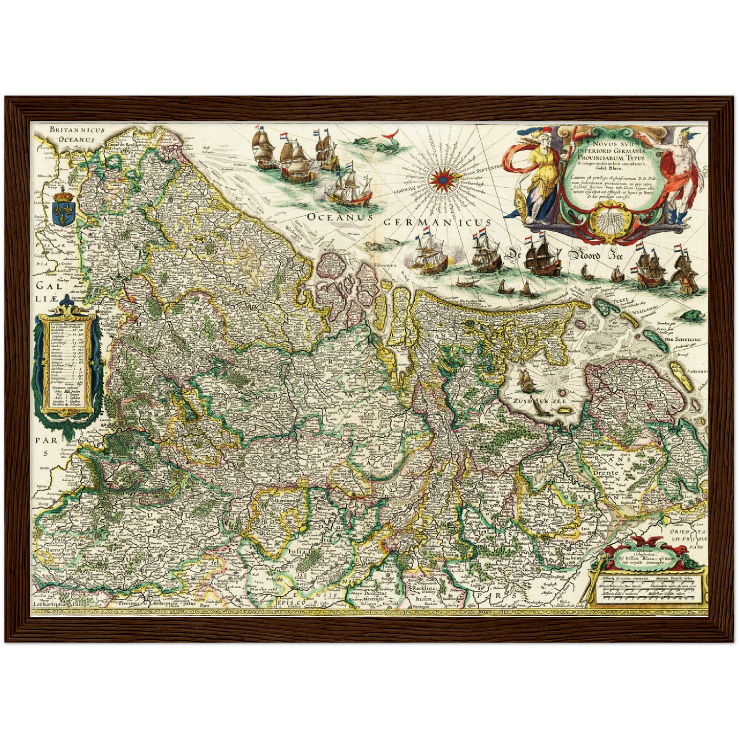 Historische Landkarte Niederlande um 1647