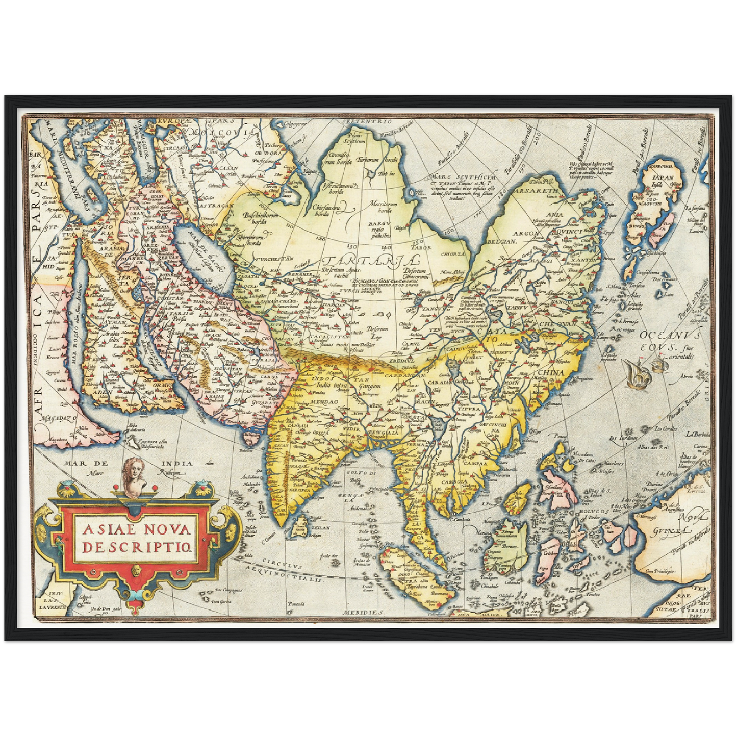 Historische Landkarte Asien um 1570