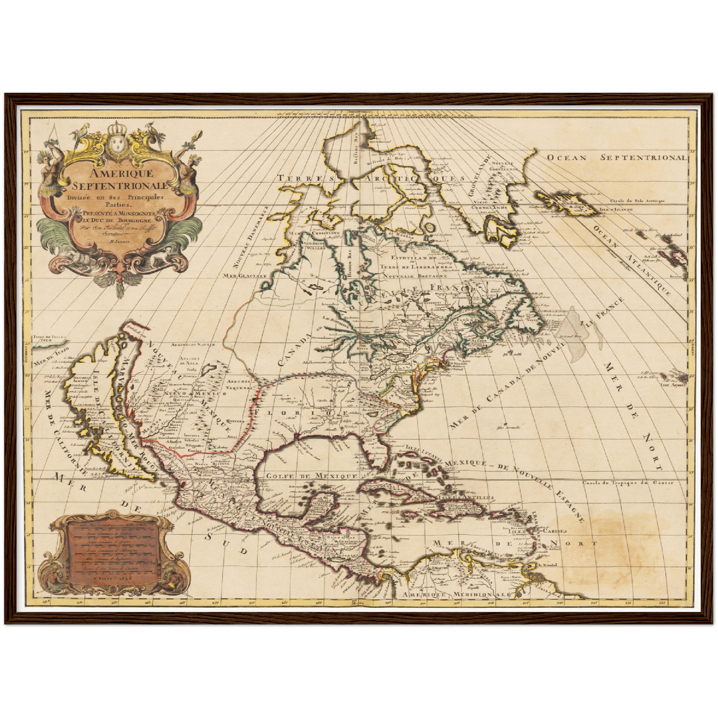 Historische Landkarte Nordamerika um 1694