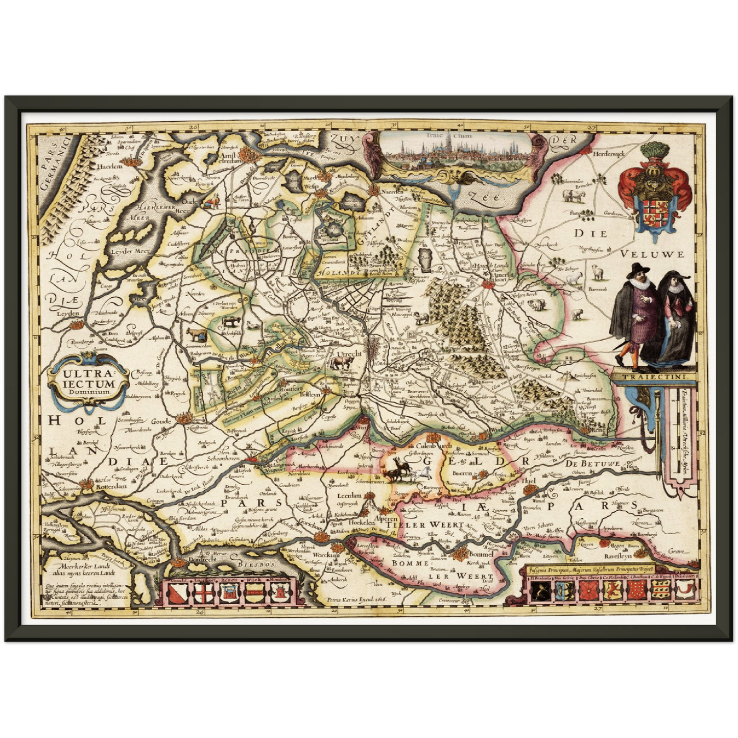Historische Landkarte Provinz Utrecht um 1617