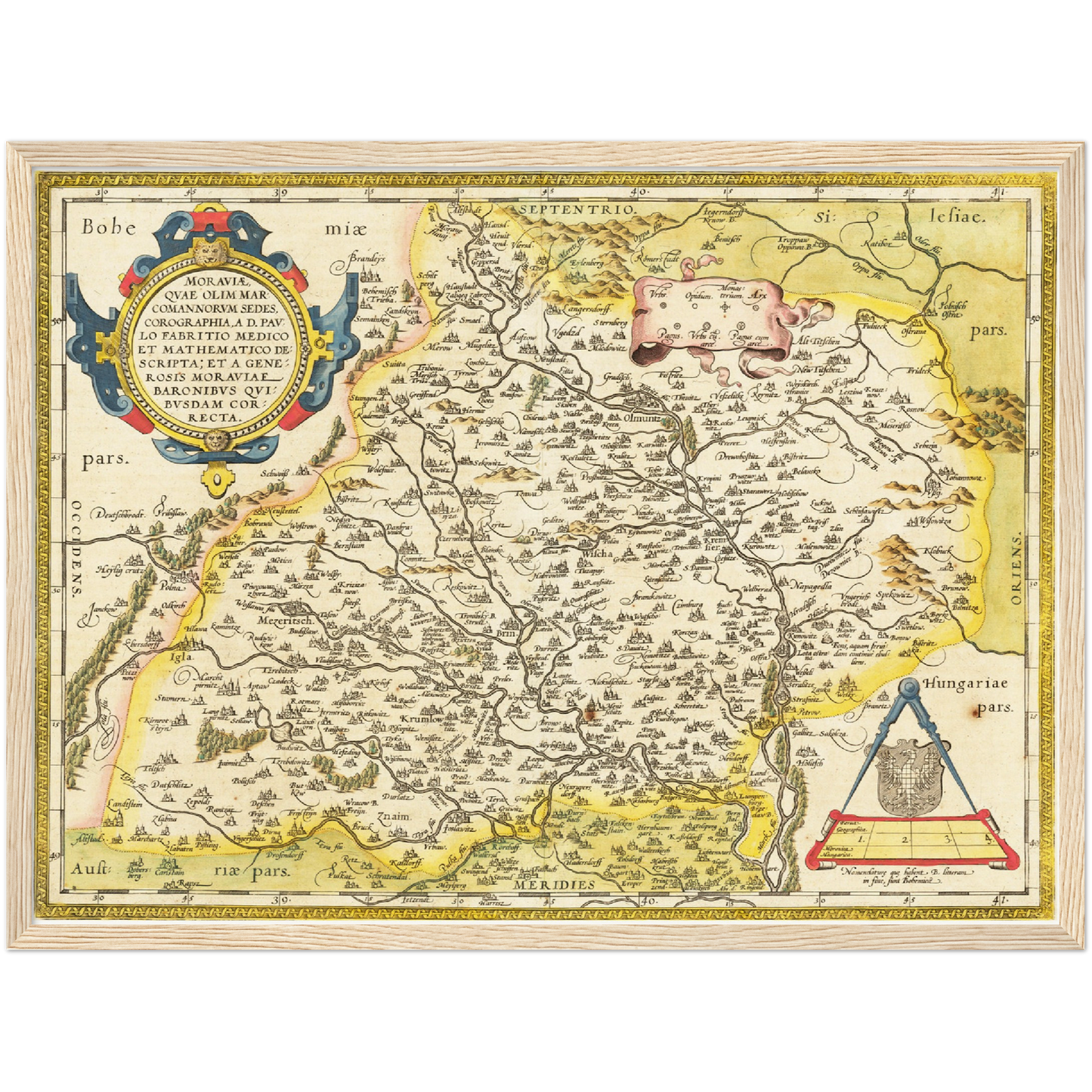 Historische Landkarte Mähren um 1609