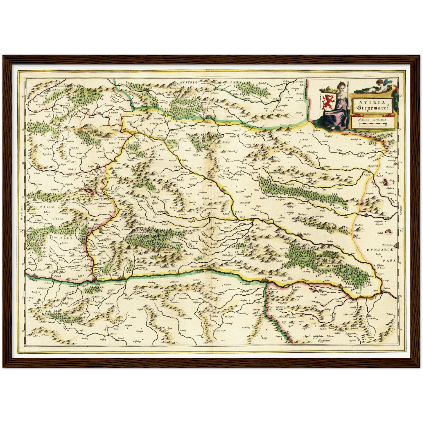 Historische Landkarte Steiermark um 1647