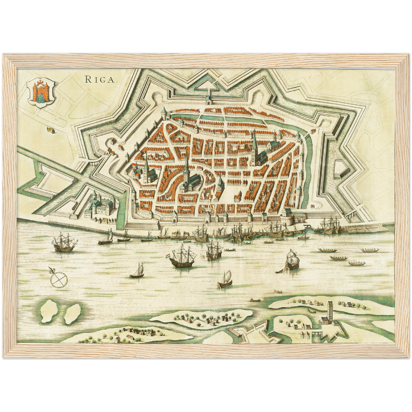 Historischer Stadtplan Riga um 1612