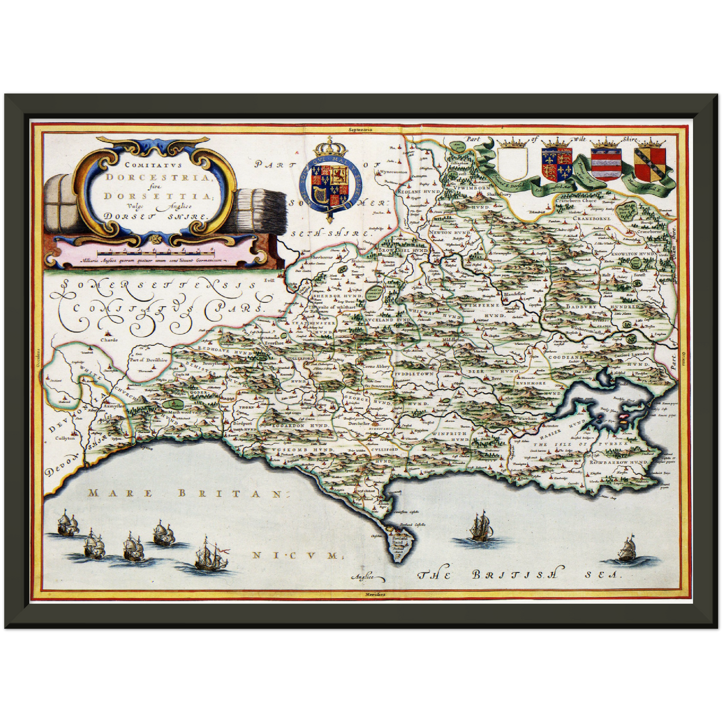 Historische Landkarte Dorset um 1646