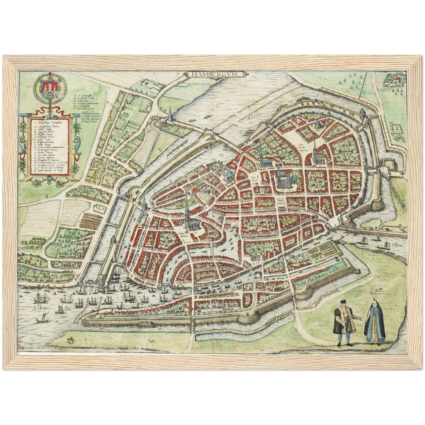Historischer Stadtplan Hamburg um 1588