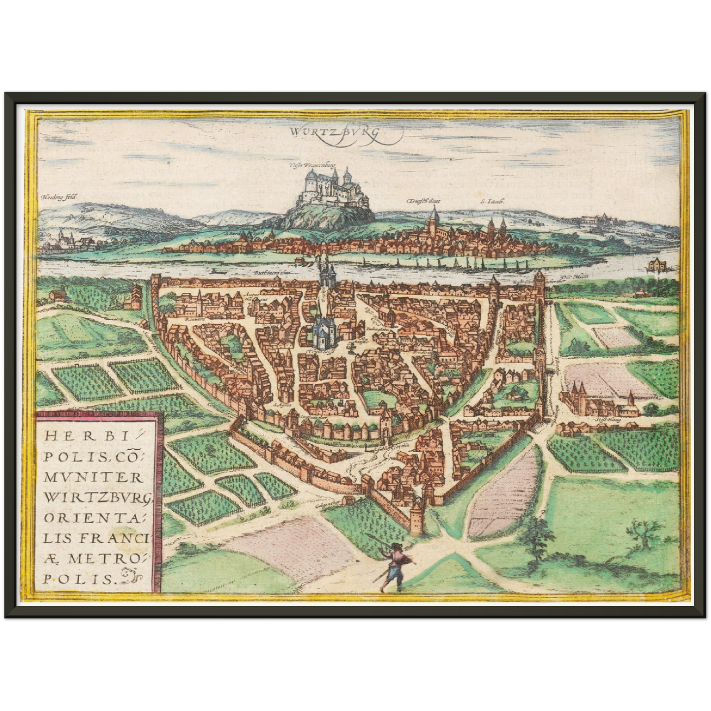Historische Stadtansicht Würzburg um 1612