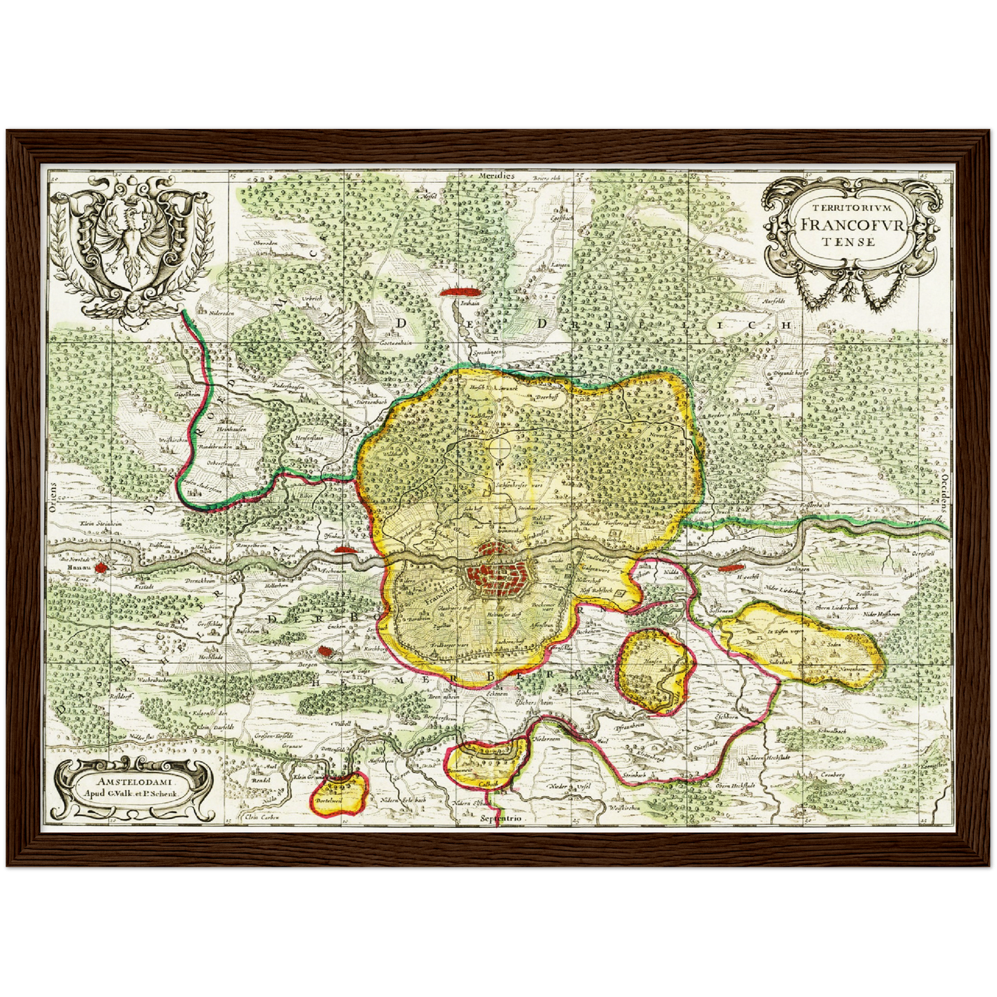 Historische Landkarte Frankfurt um 1700