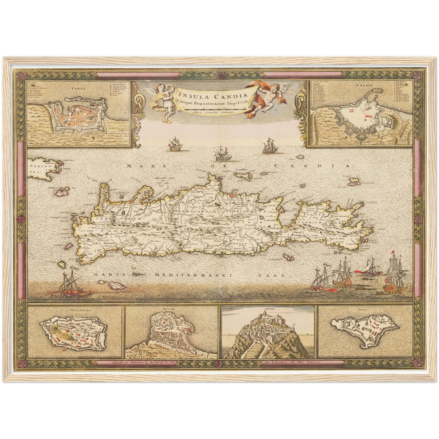 Historische Landkarte Kreta um 1698