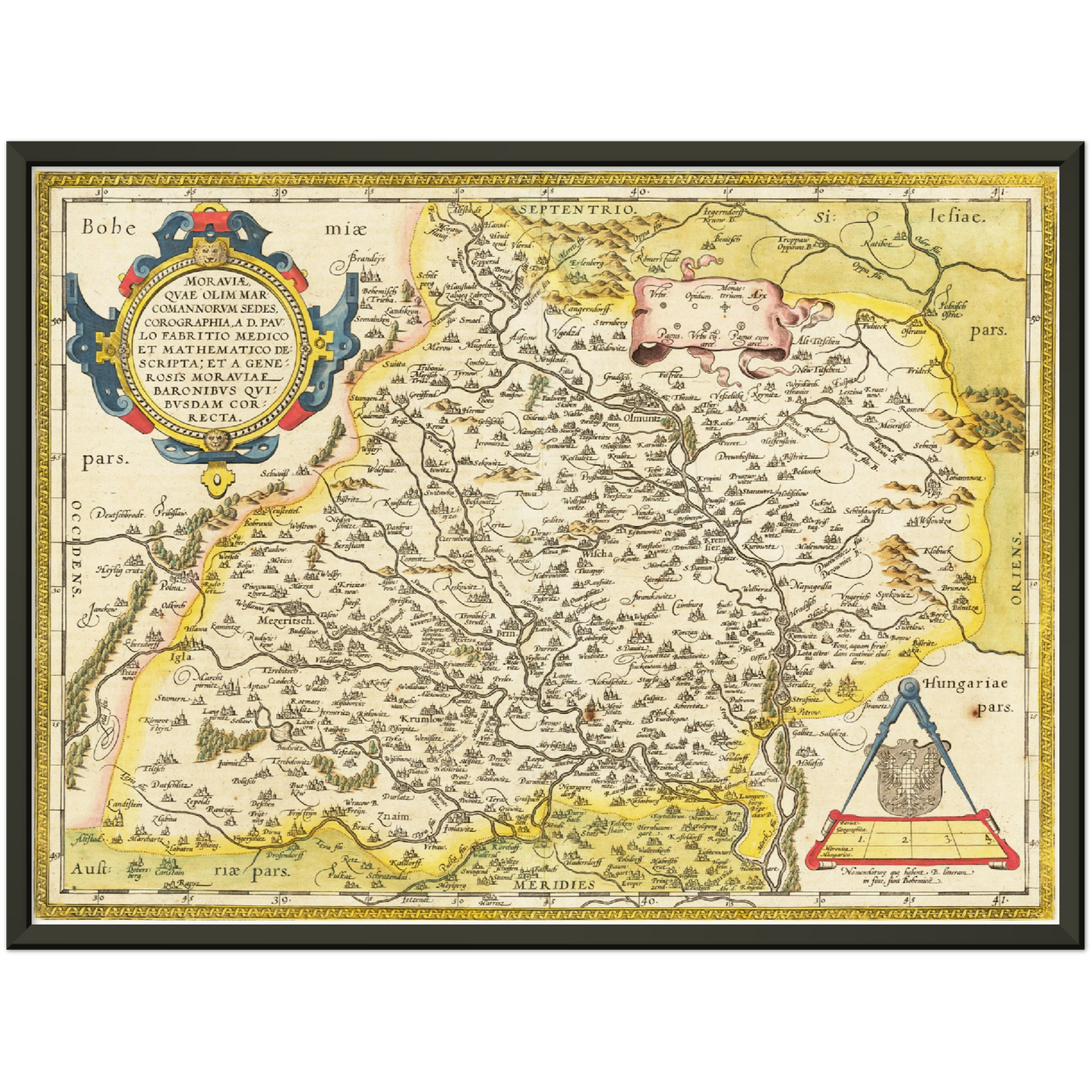 Historische Landkarte Mähren um 1609
