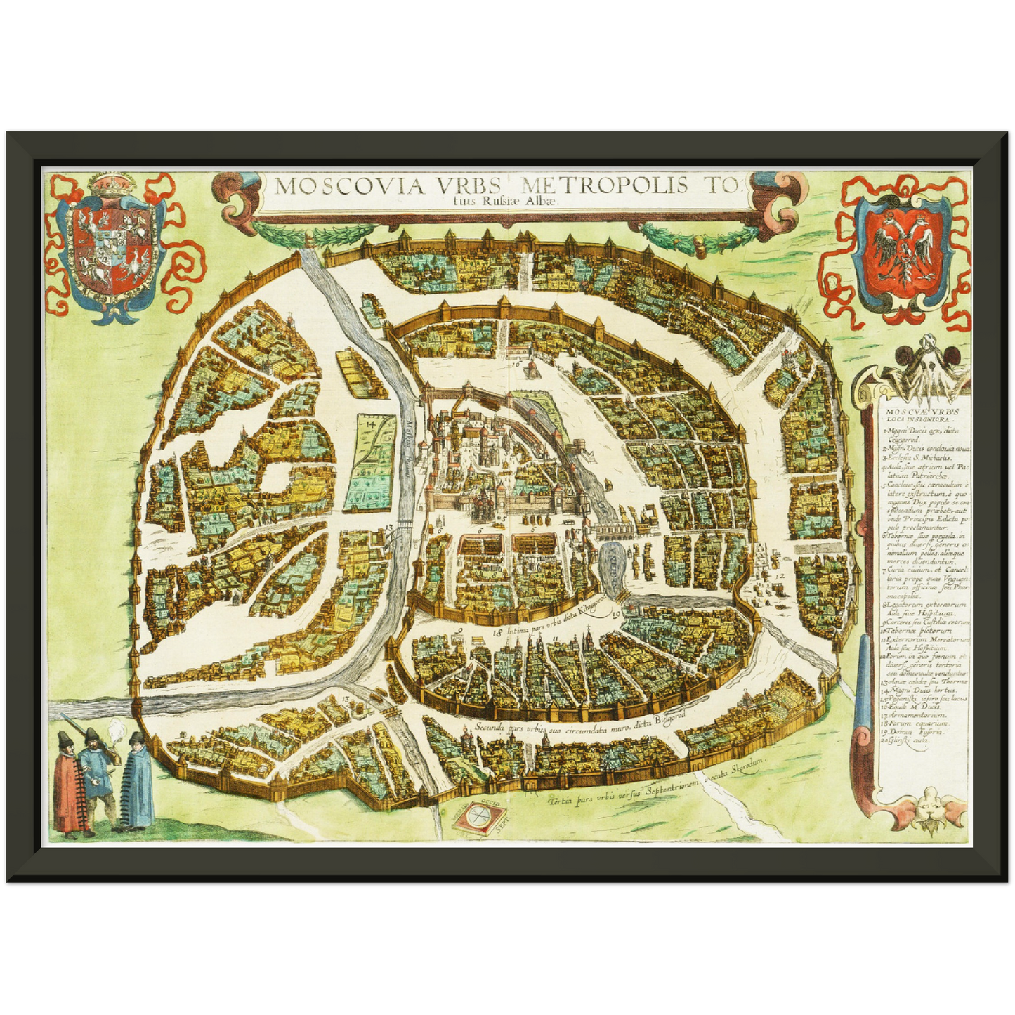 Historischer Stadtplan Moskau um 1612