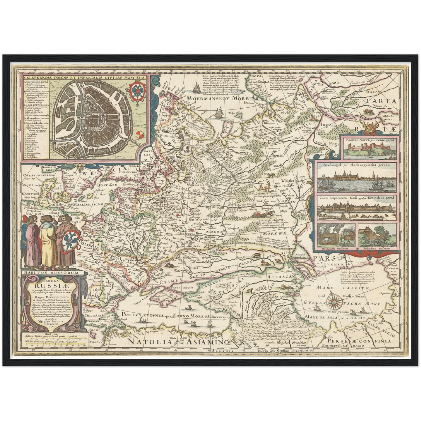 Historische Landkarte Russland um 1651