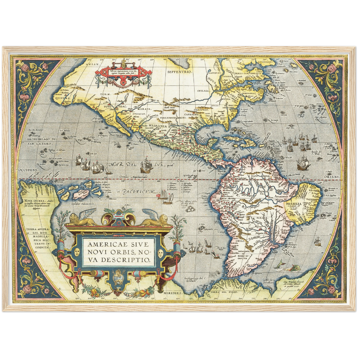 Historische Landkarte Amerika um 1570