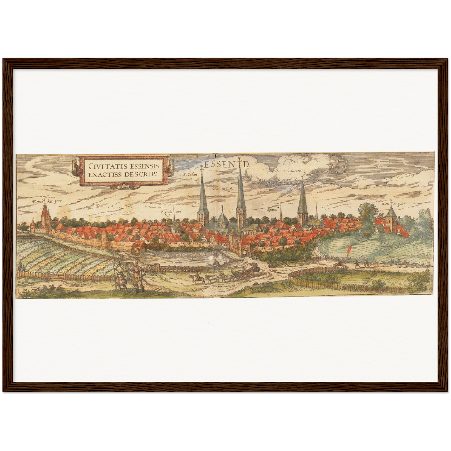 Historische Stadtansicht Essen um 1582