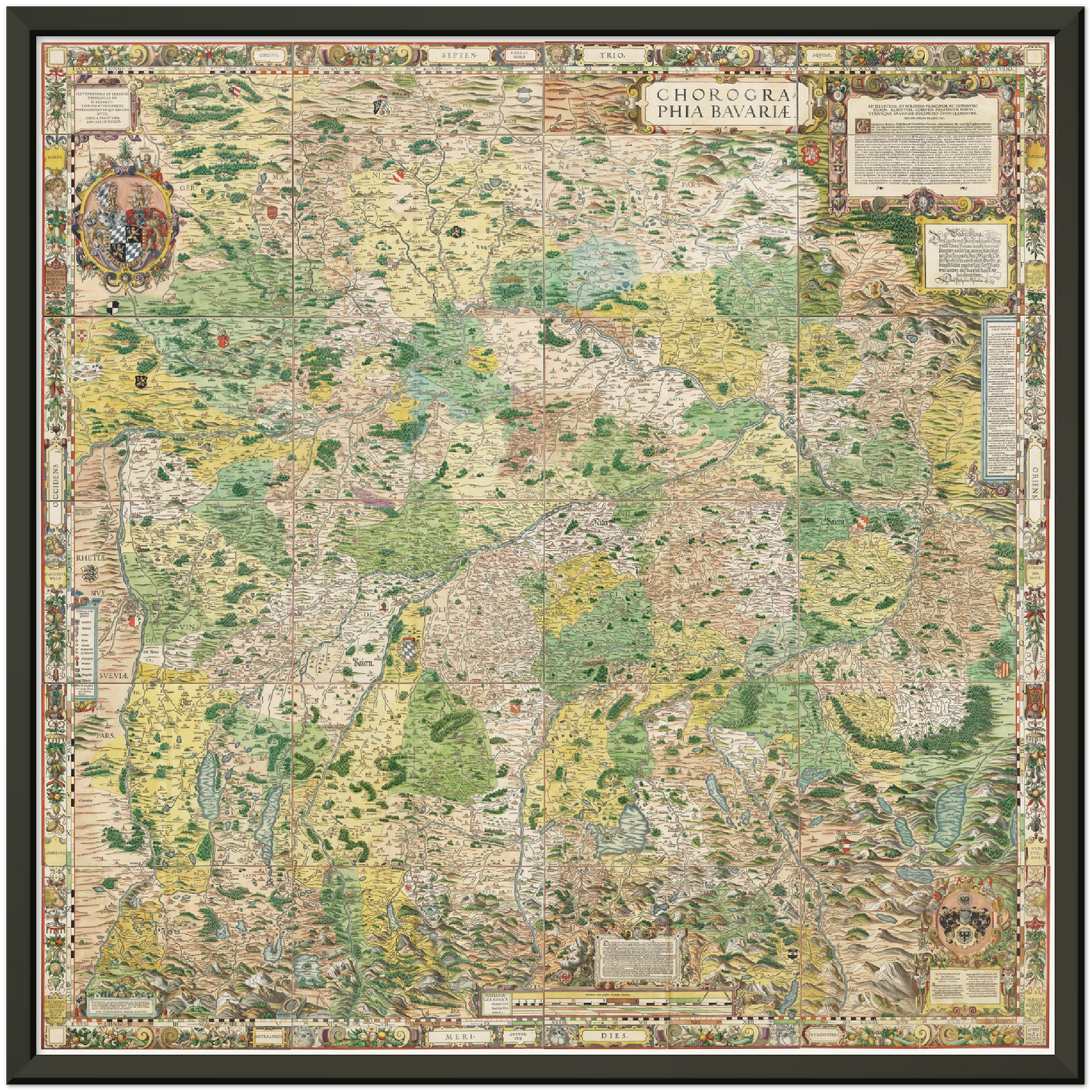 Historische Landkarte Bayern um 1568