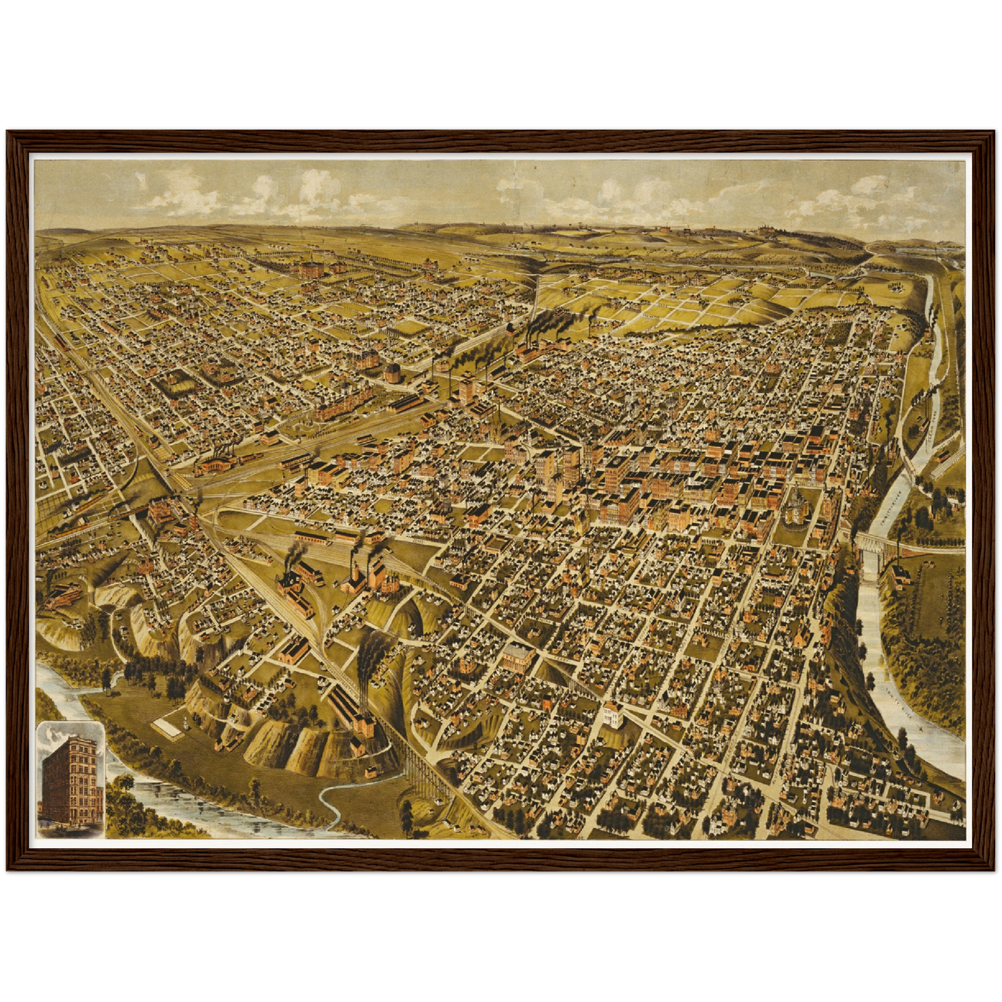 Historische Stadtansicht Fort Worth um 1891
