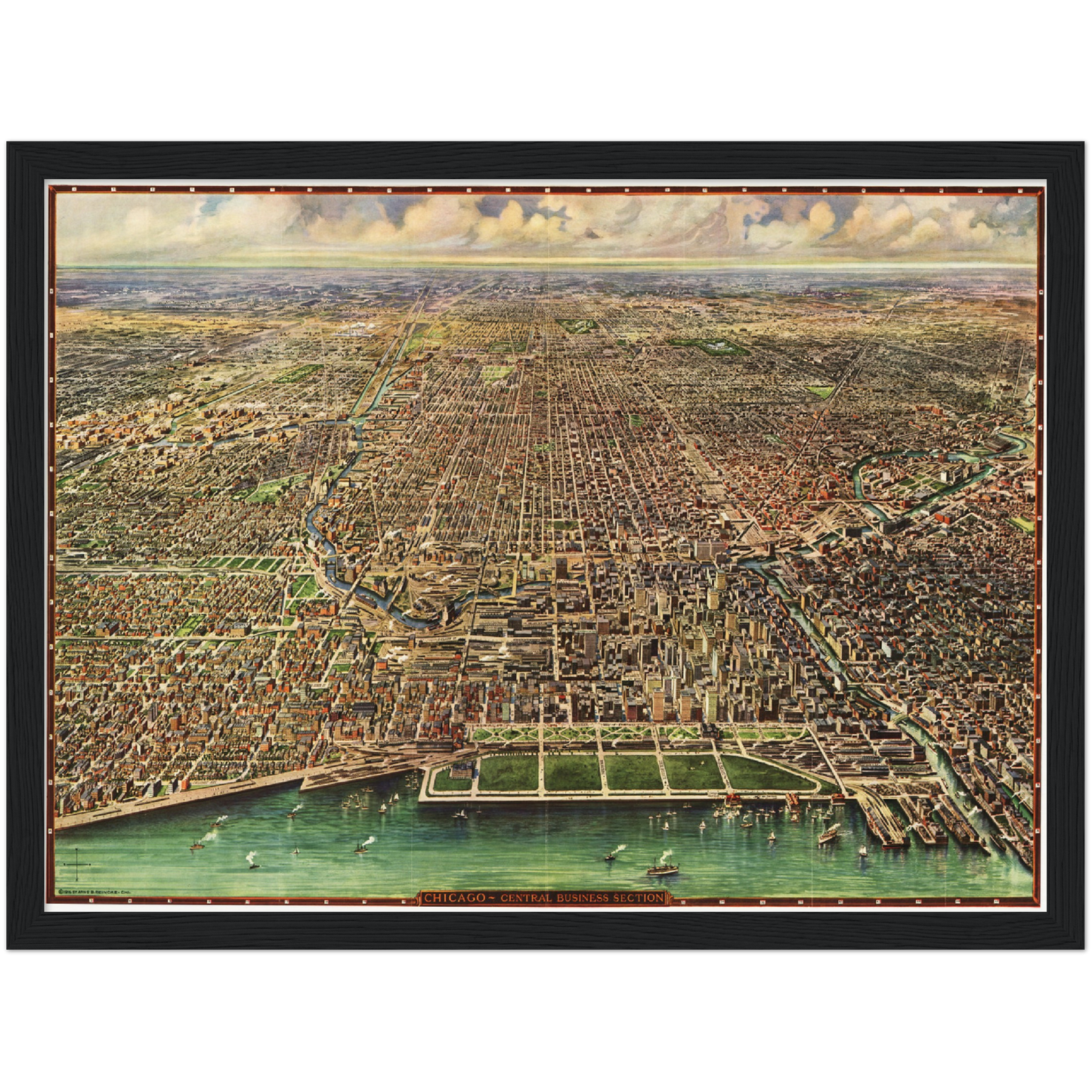 Historische Stadtansicht Chicago um 1918