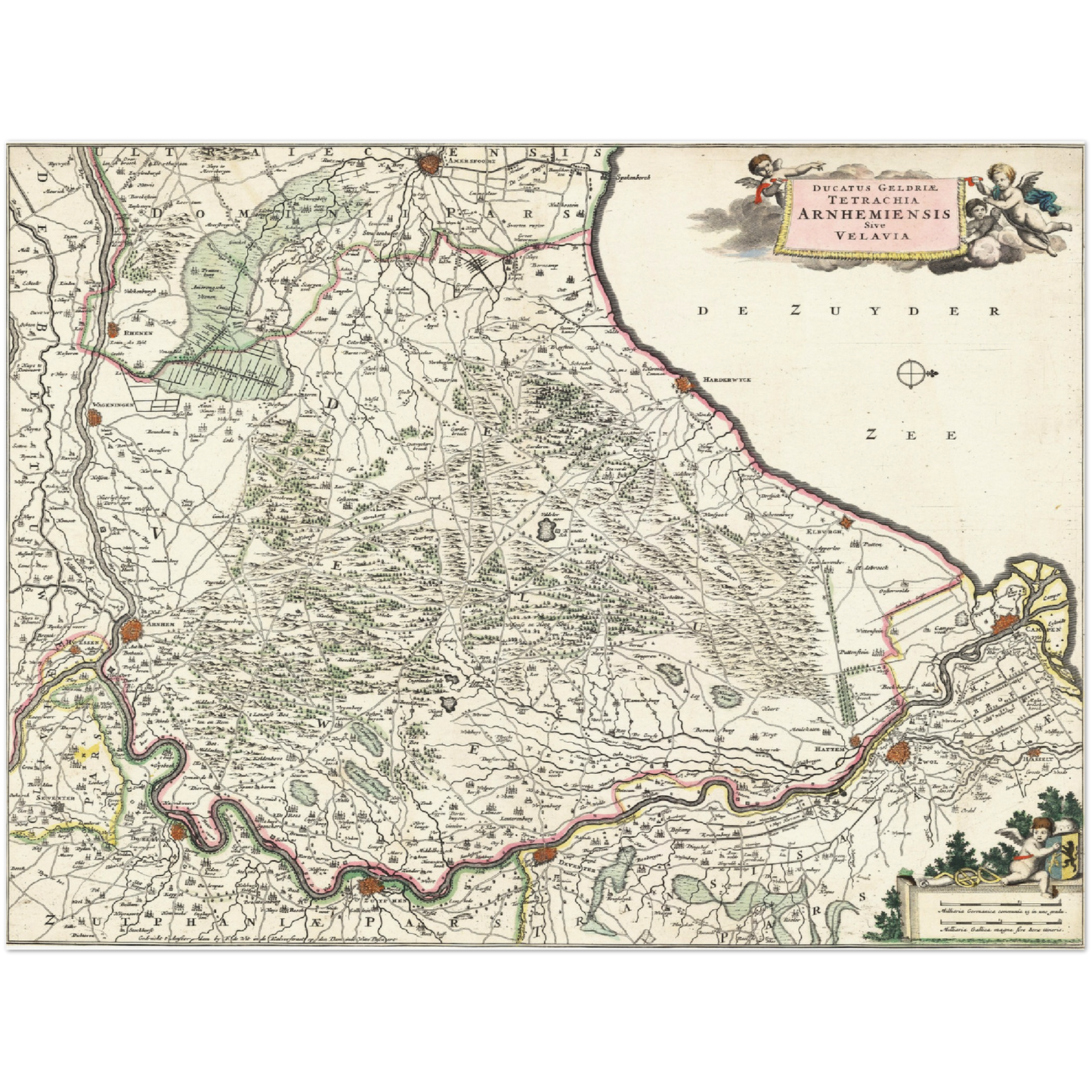 Historische Landkarte Provinz Gelderland um 1680