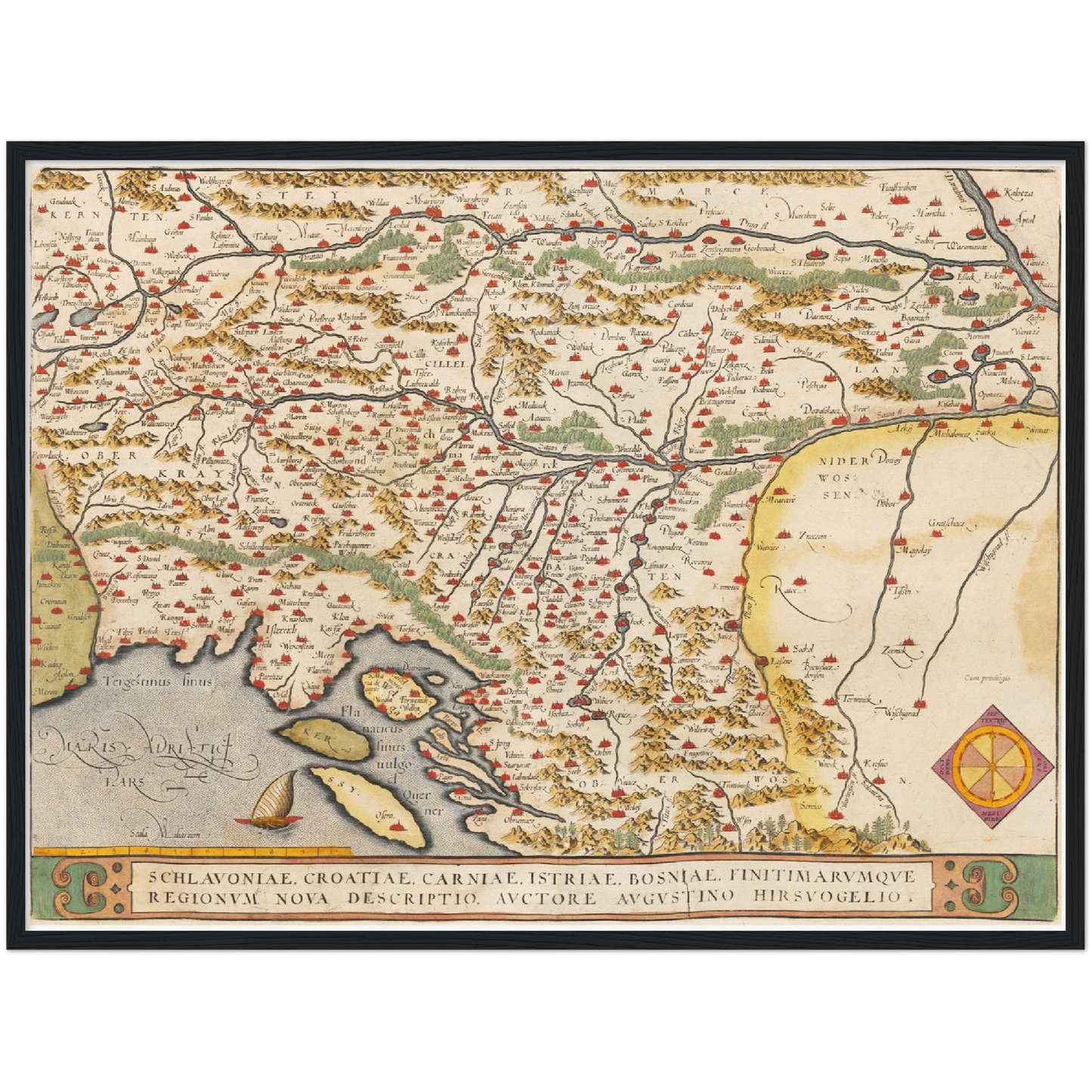 Historische Landkarte Kroatien um 1609
