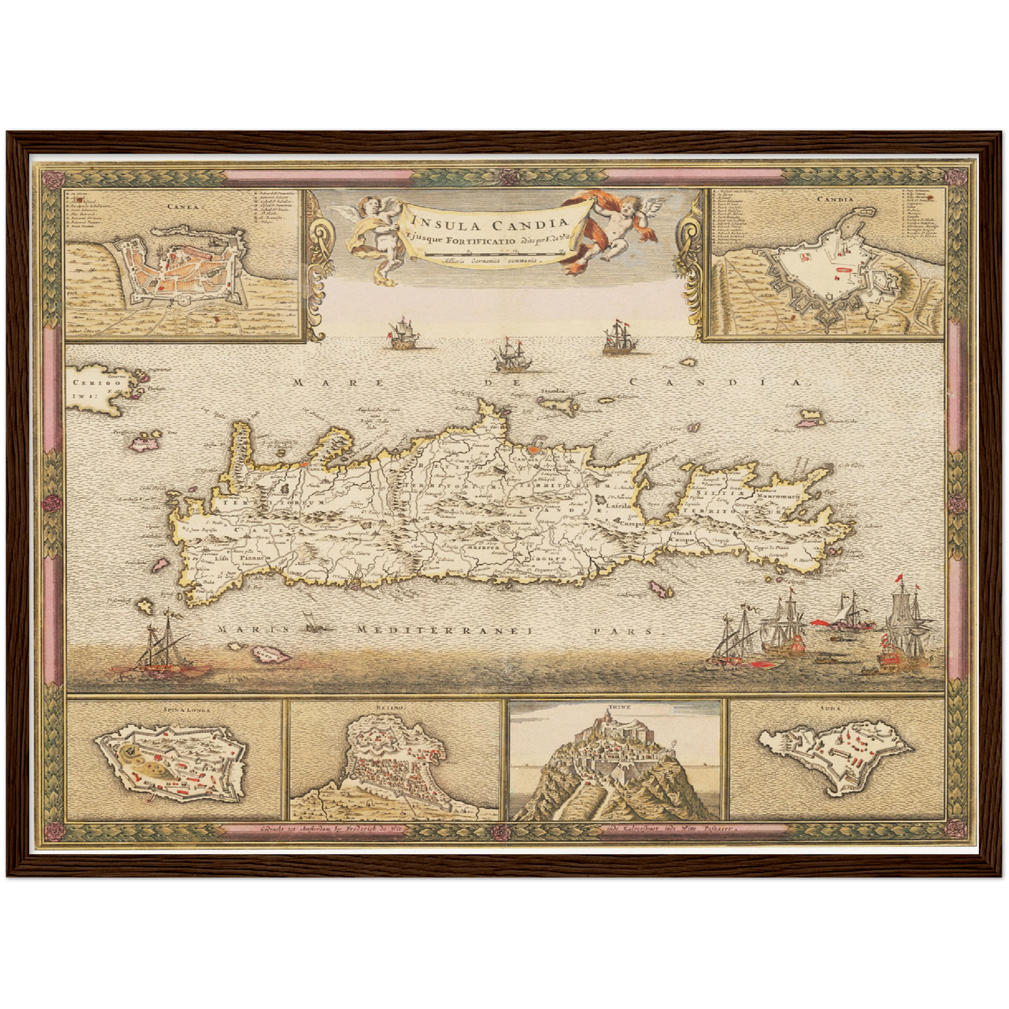 Historische Landkarte Kreta um 1698