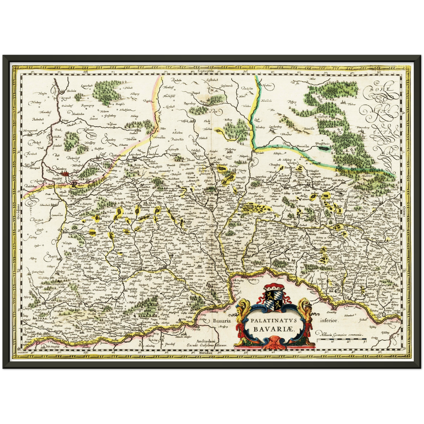 Historische Landkarte Oberpfalz um 1647