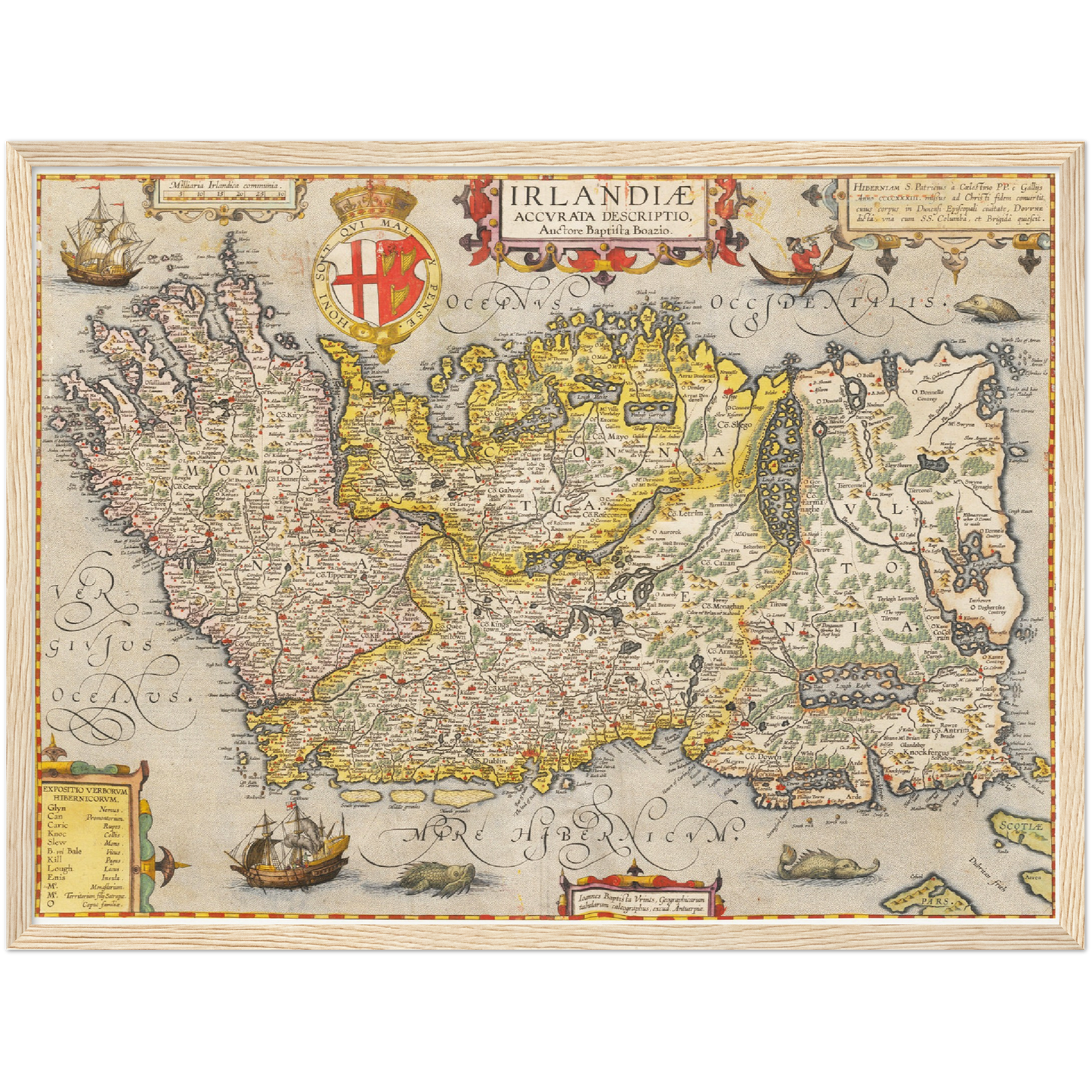 Historische Landkarte Irland um 1609