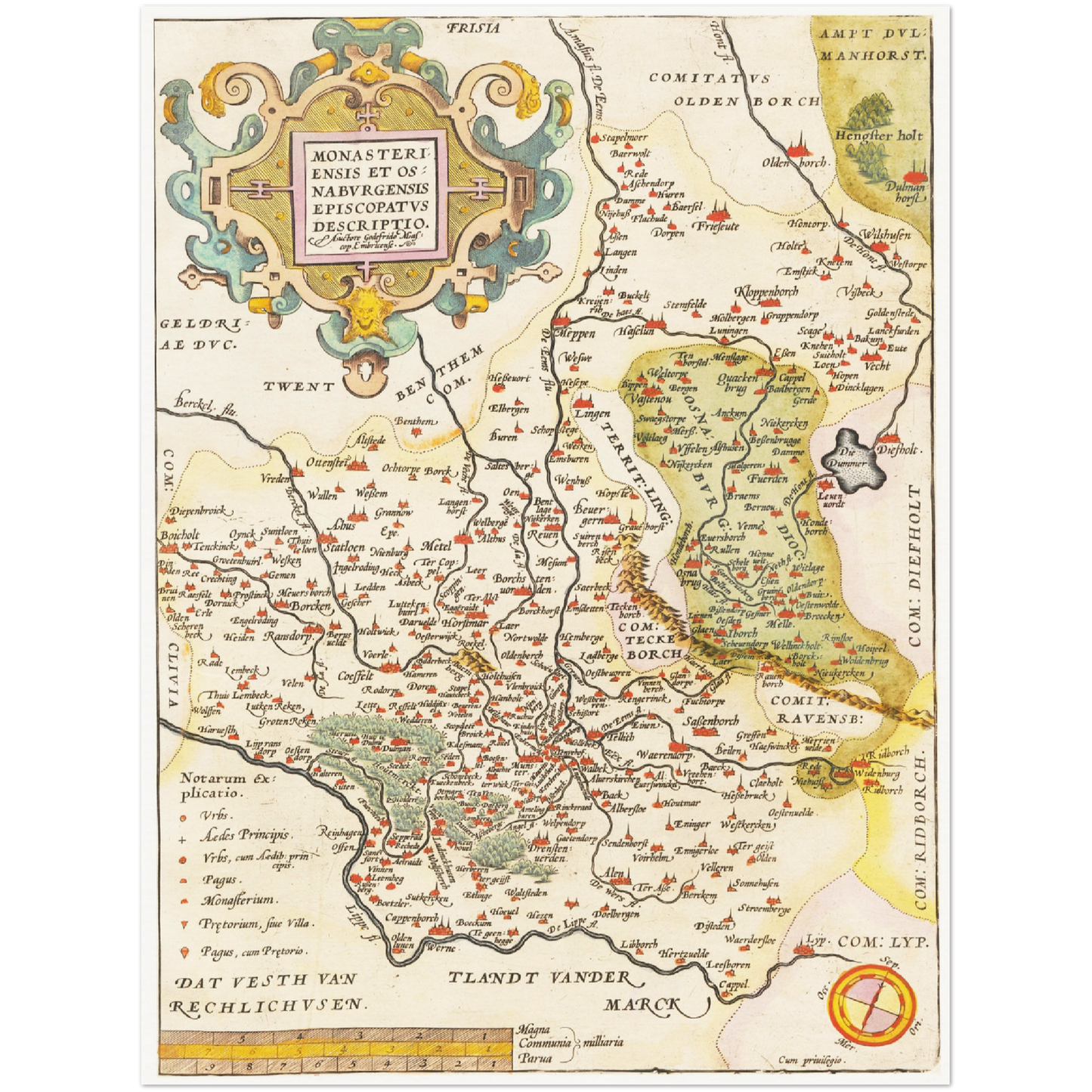 Historische Landkarte Osnabrück um 1609