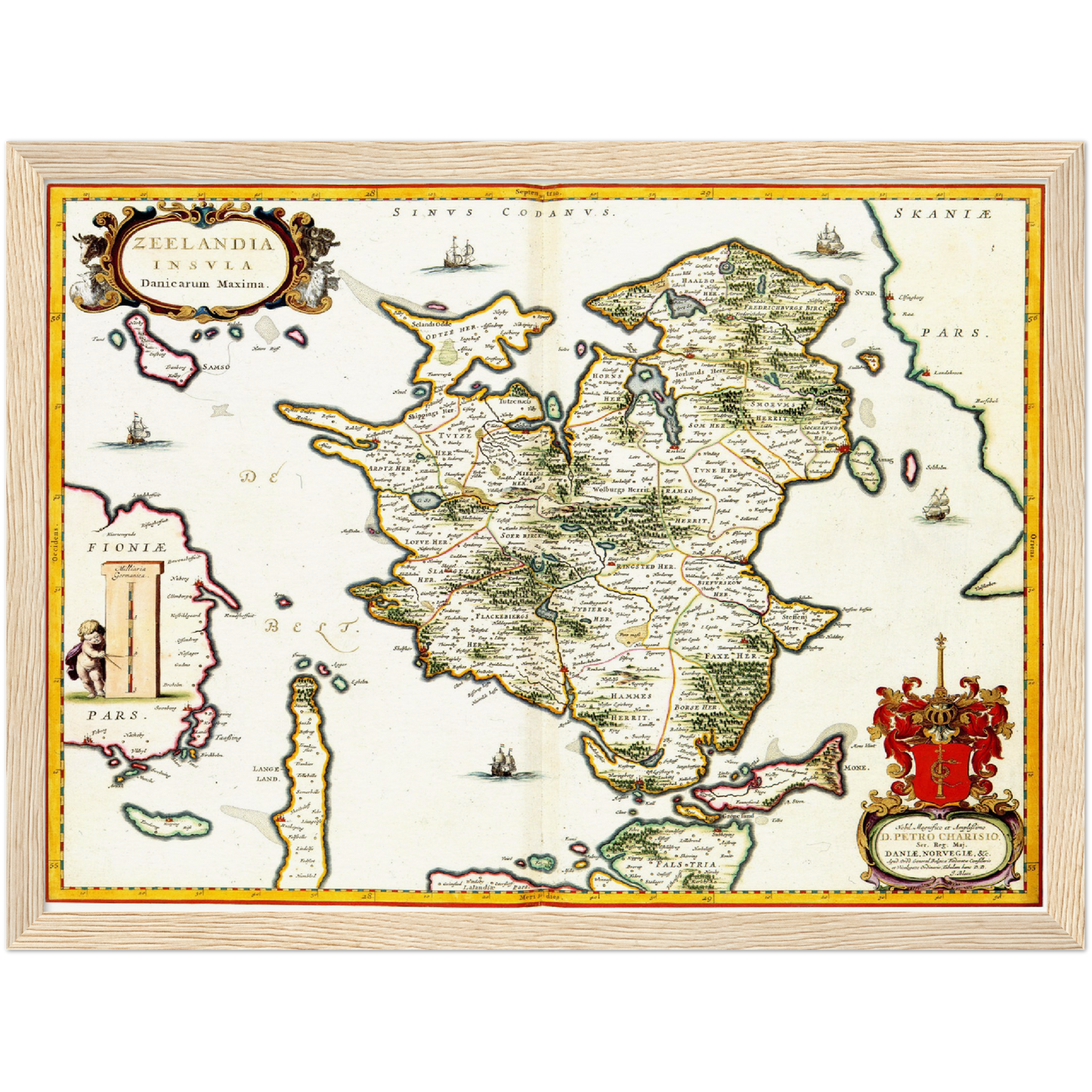 Historische Landkarte Seeland um 1690
