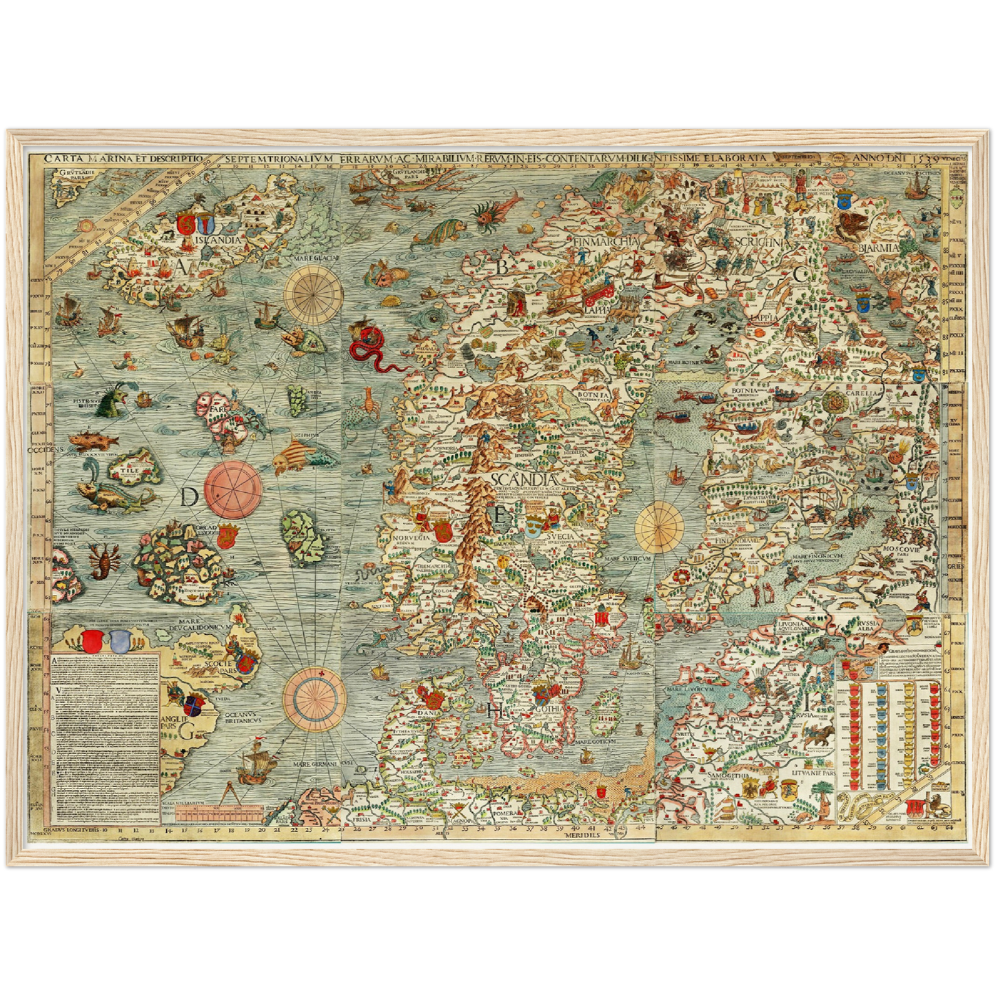 Historische Landkarte Nordeuropa um 1539