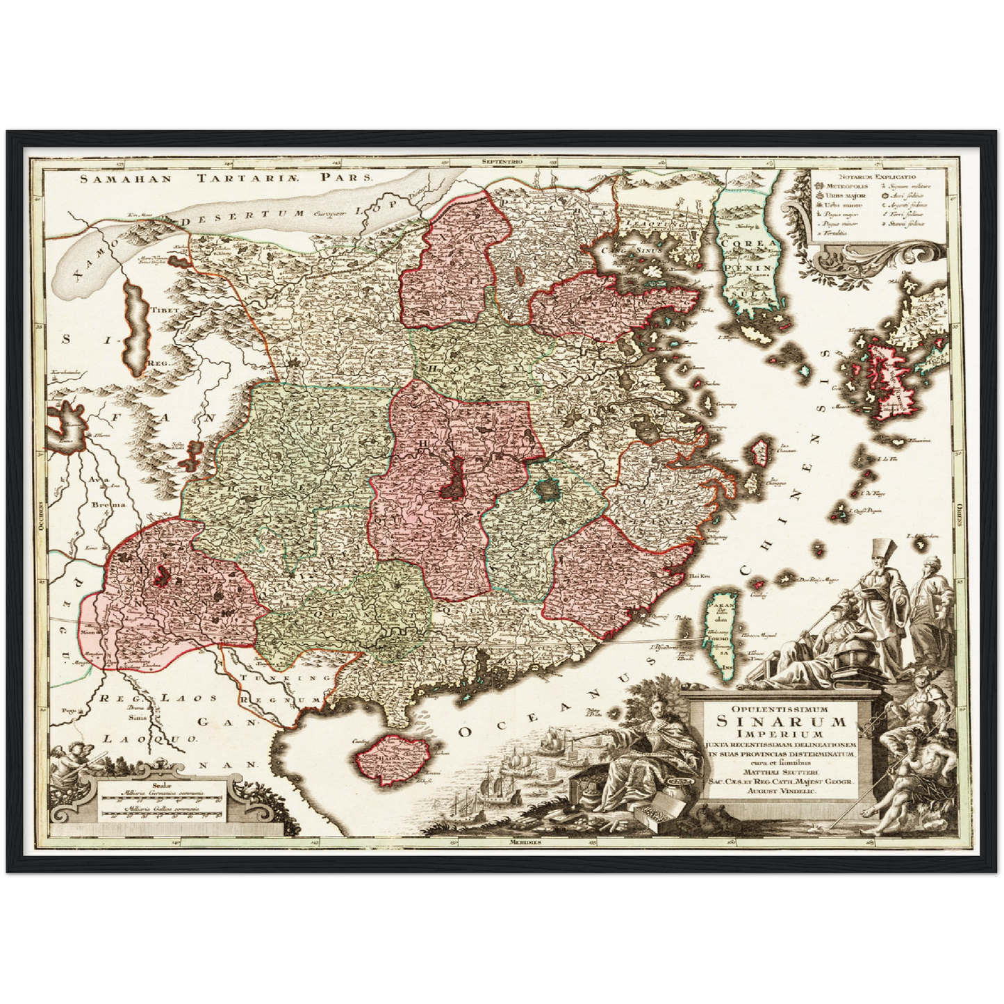 Historische Landkarte China um 1740