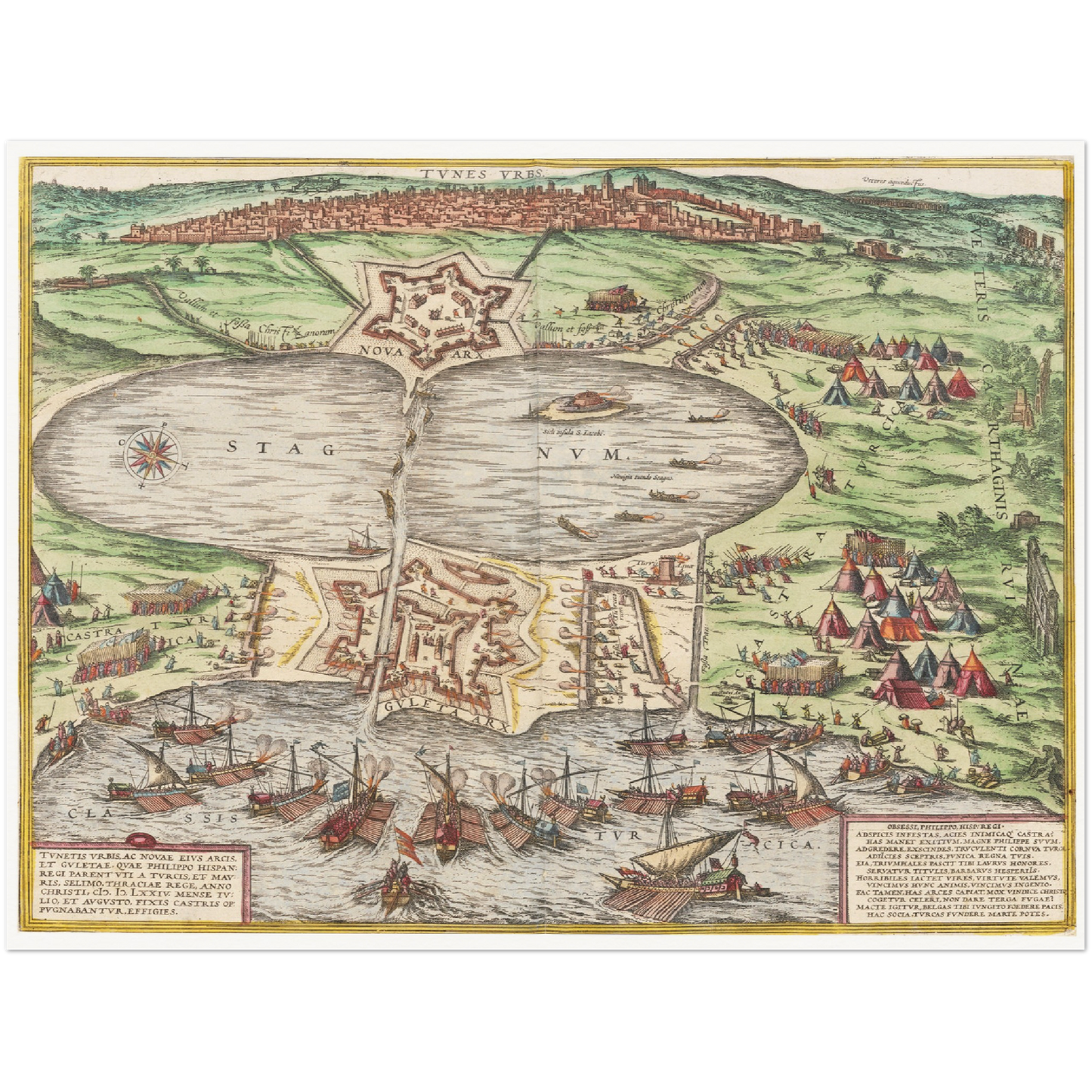 Historische Stadtansicht Tunis um 1575