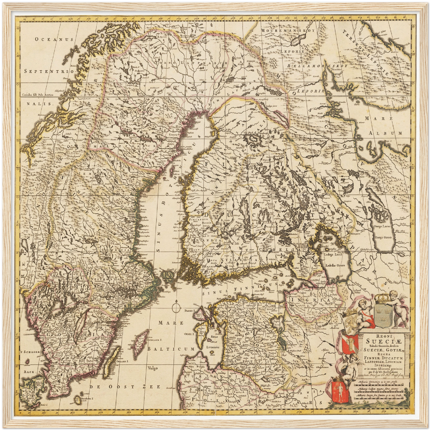 Historische Landkarte Schweden um 1698