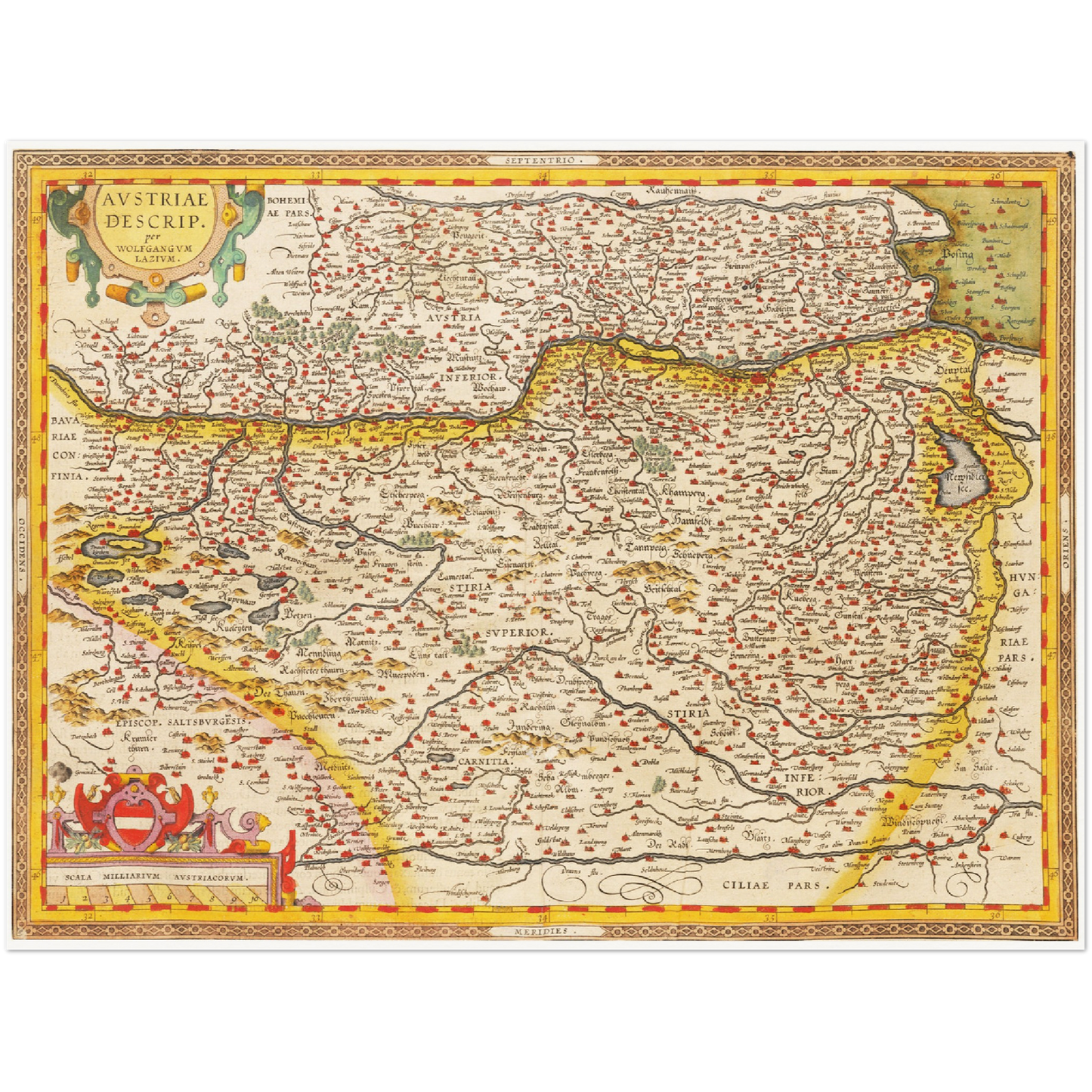Historische Landkarte Österreich um 1609