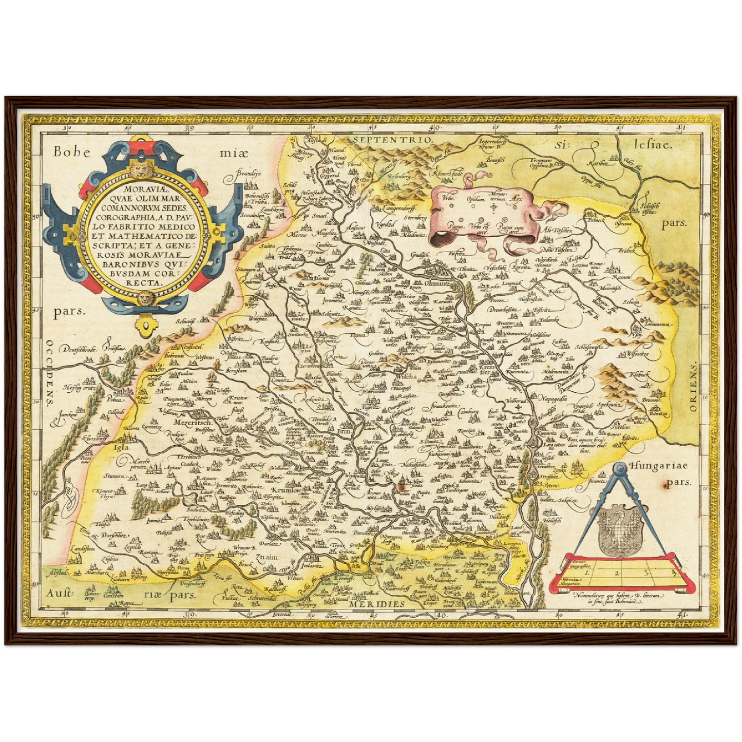 Historische Landkarte Mähren um 1609