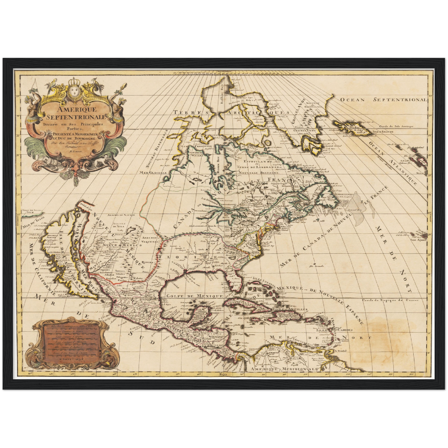 Historische Landkarte Nordamerika um 1694