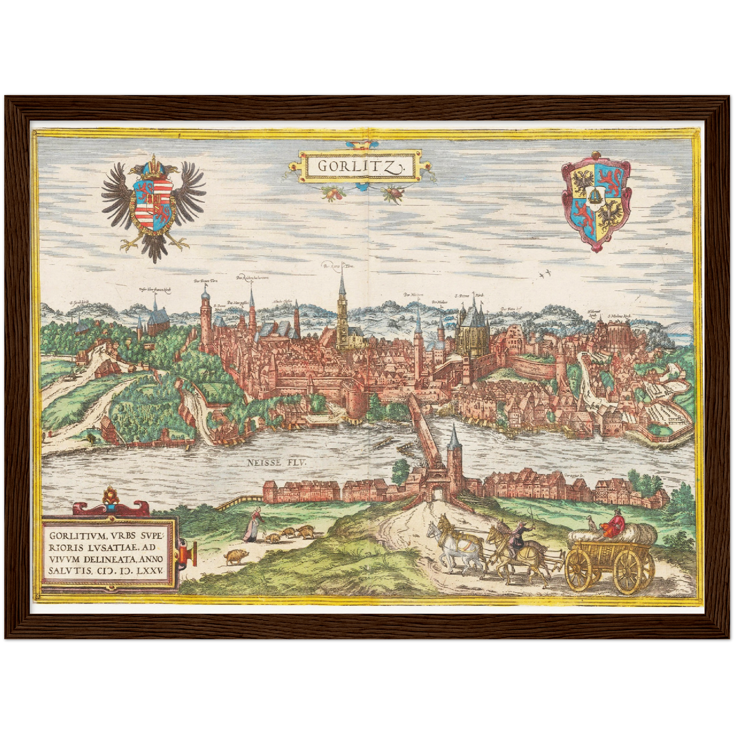 Historische Stadtansicht Görlitz um 1592