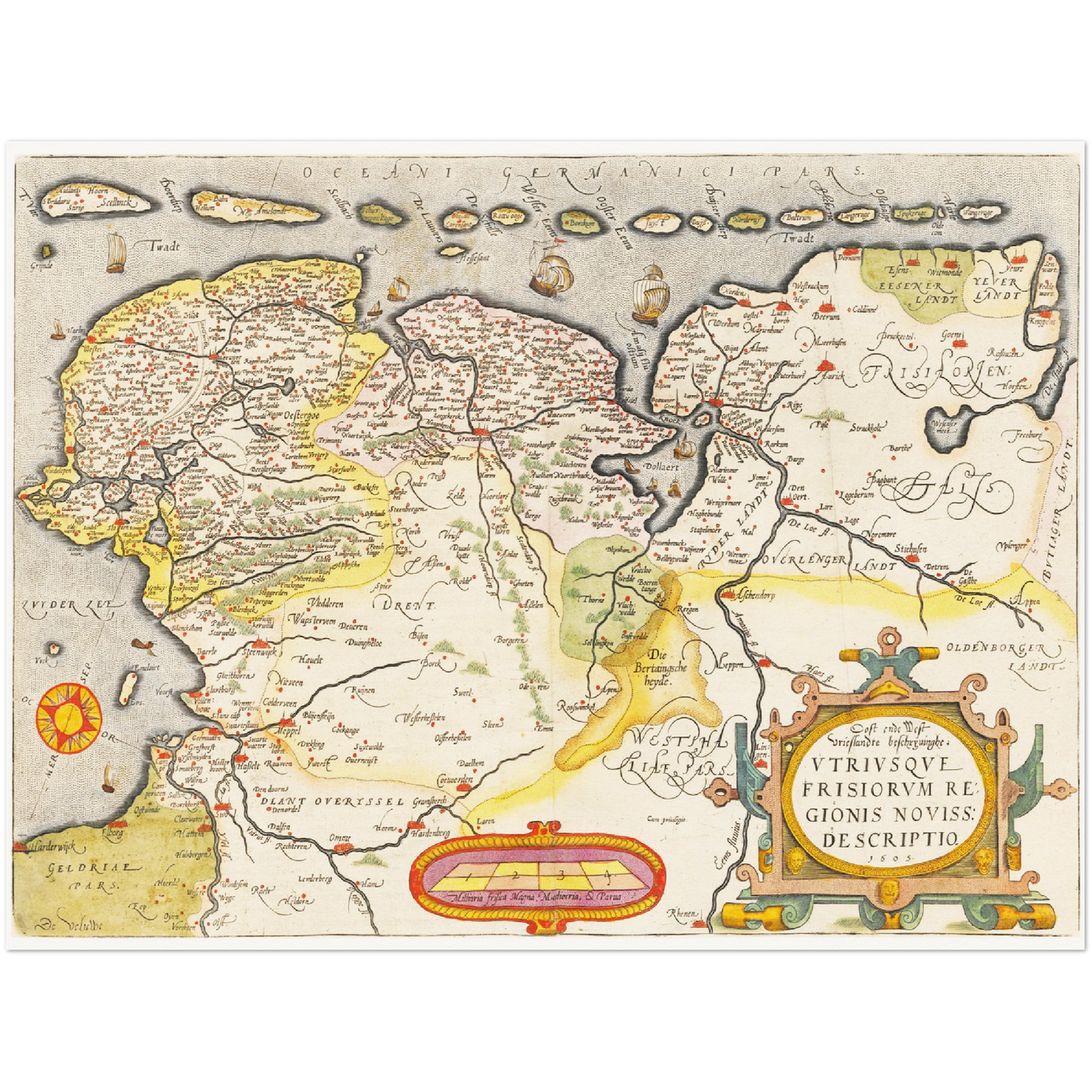 Historische Landkarte Provinz Friesland um 1609
